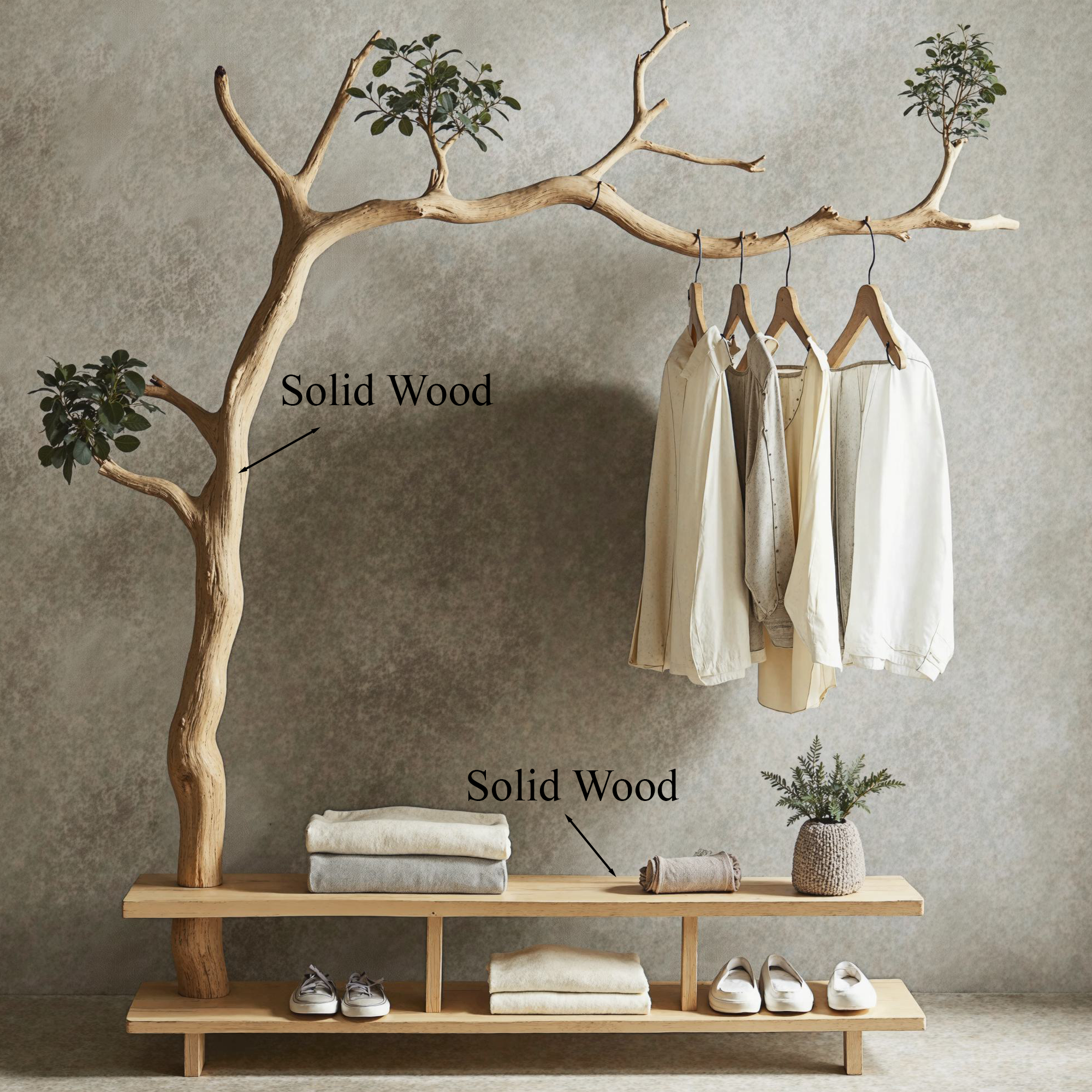 Driftwood Branch Coat Hanger Wall Mount Unique Towel Hook SINLTB096