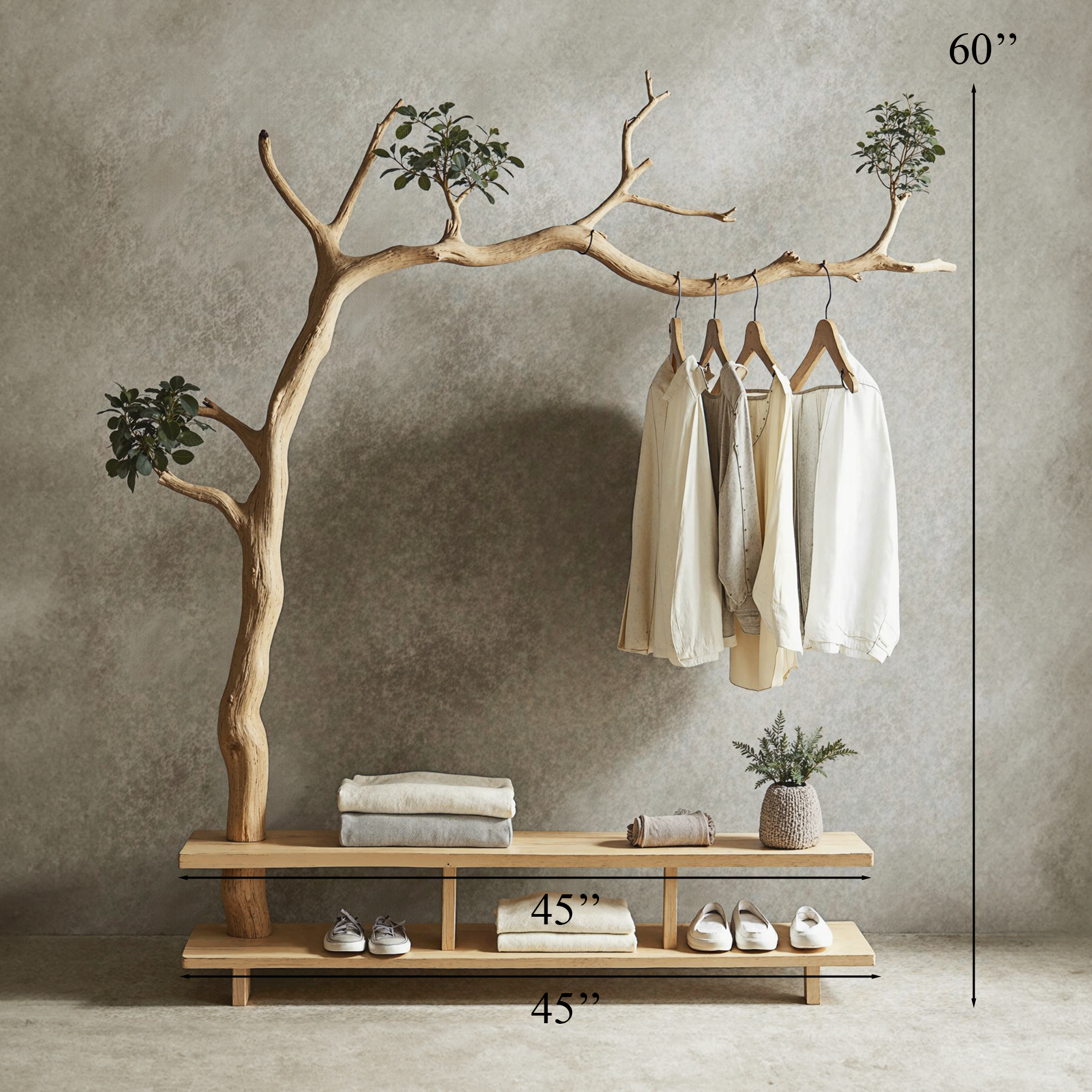 Driftwood Branch Coat Hanger Wall Mount Unique Towel Hook SINLTB096