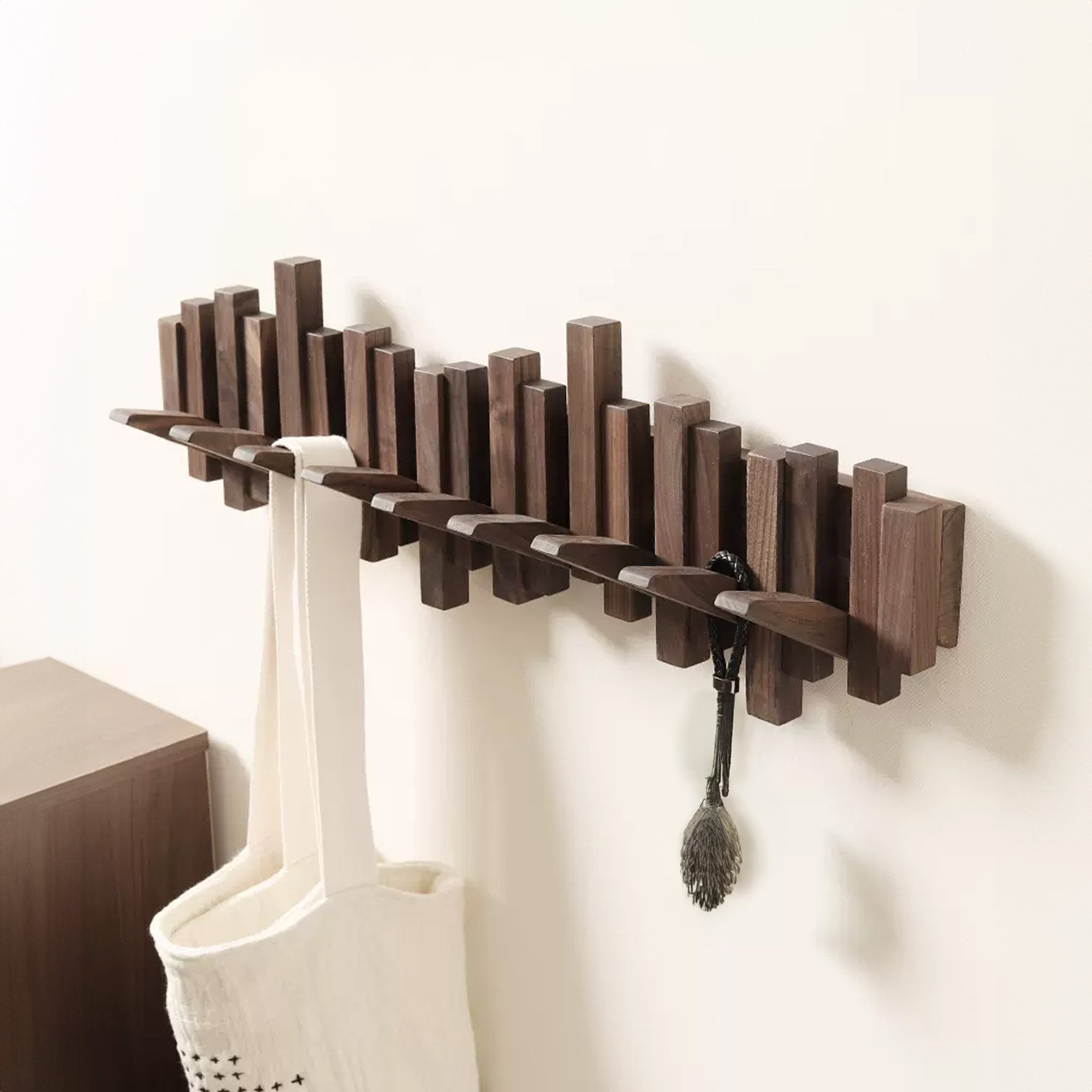 Walnut Wood Piano Coat Rack SINLPCR019