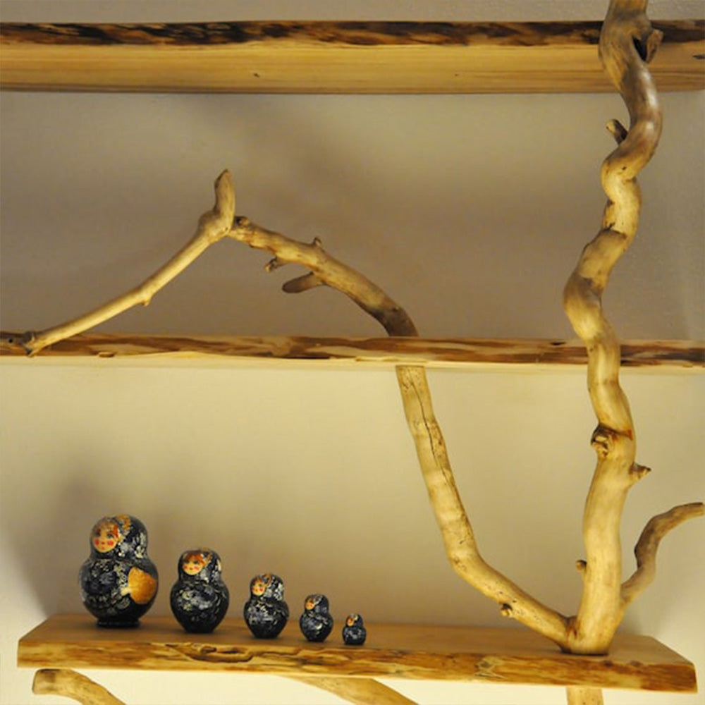 Tree branch corner shelf natural wood SINLTB020