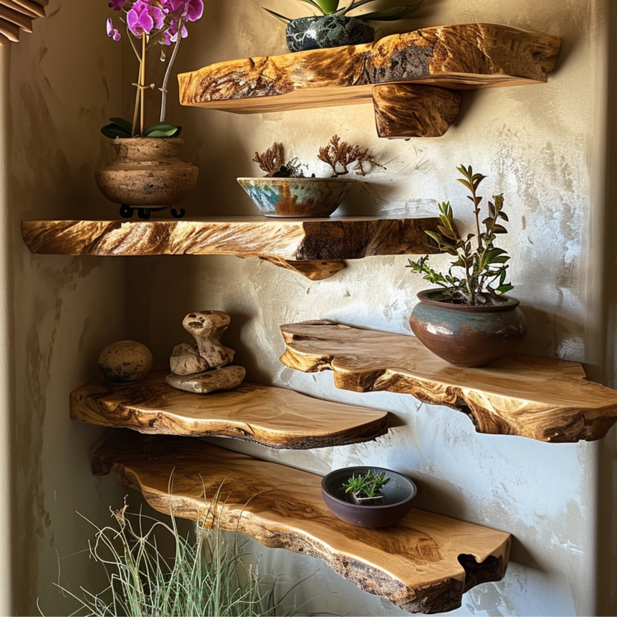 Live Edge Floating Shelf Wall Mount SINLFL027