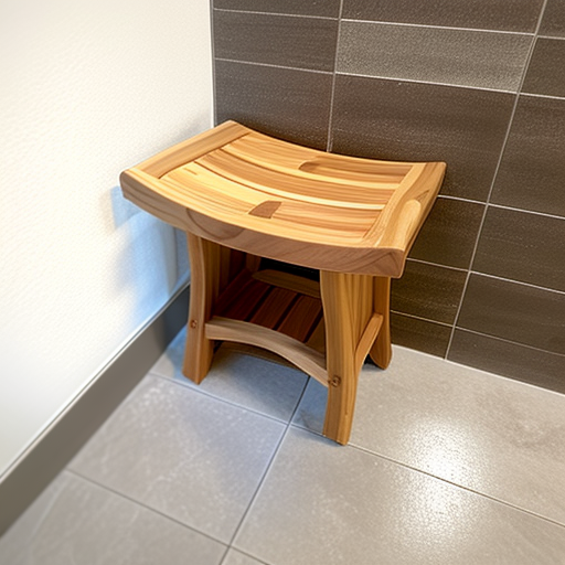 Solid Wood Shower Bench Shower Stool SILDTSB005