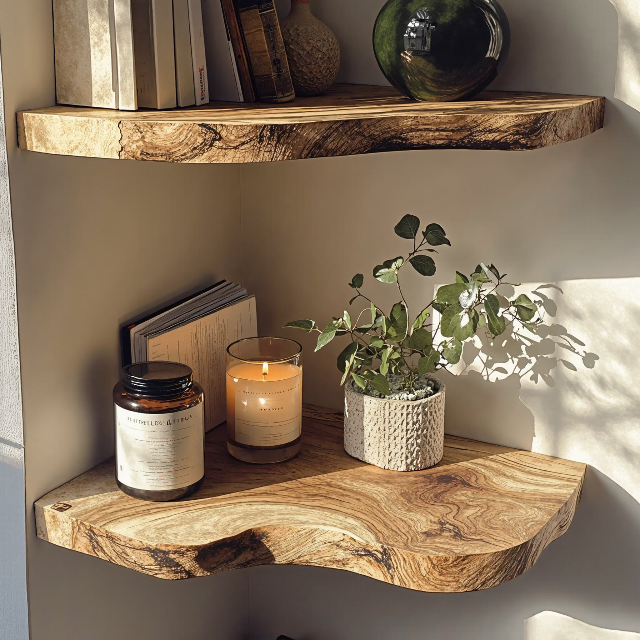 Handcraft Floating Corner Shelves Wooden Shelves SILDTFL015