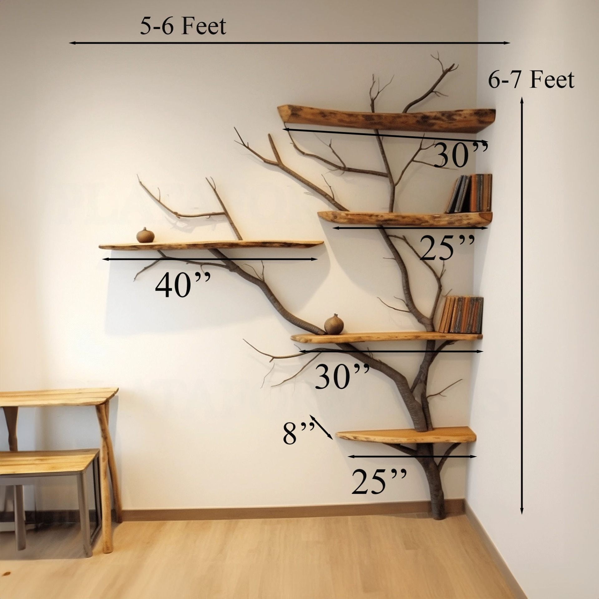 Corner Tree Branch Shelf Wall Mount SINLTB004