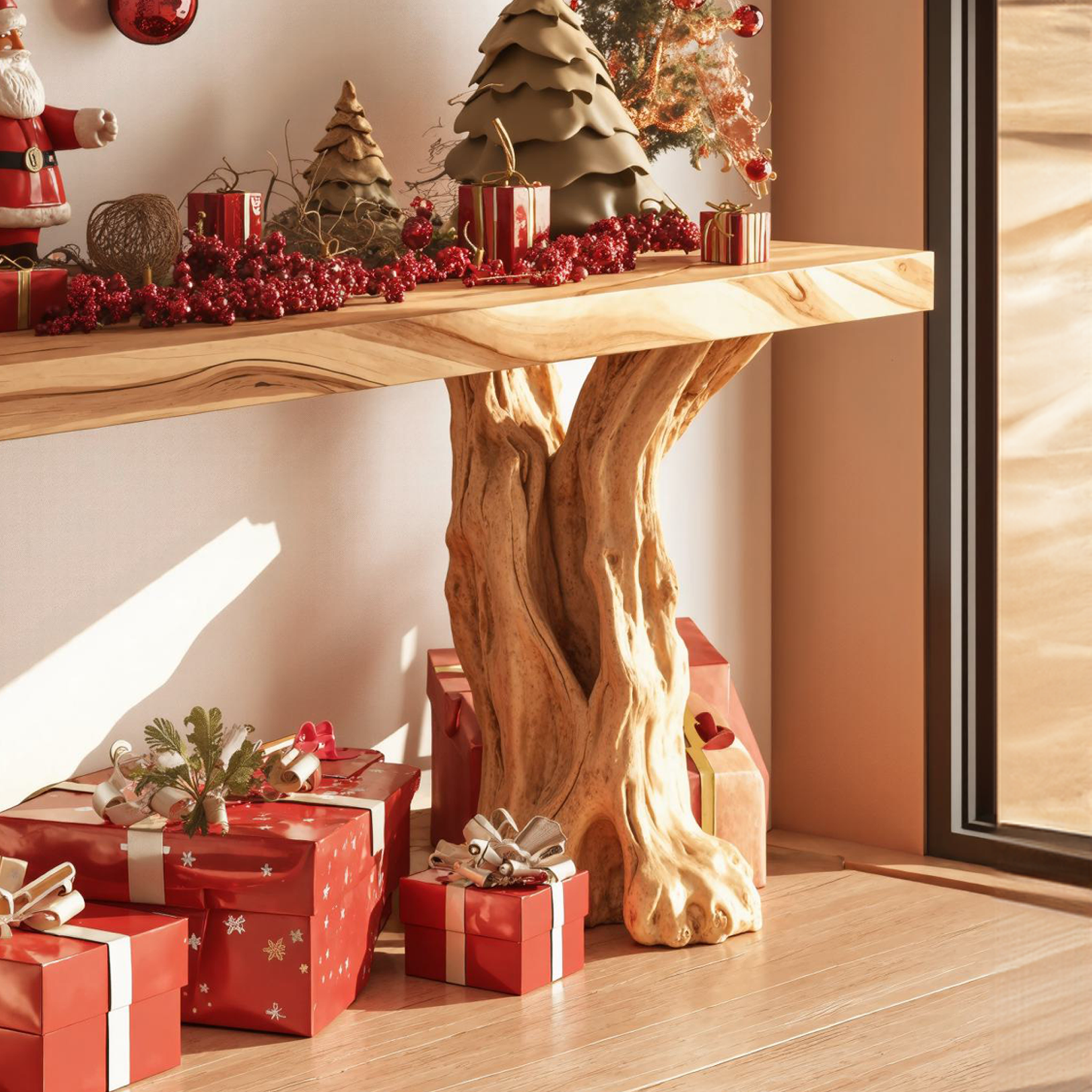 Rustic Christmas Console Table SILDTCSC001