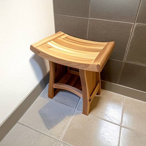 Solid Wood Shower Bench Shower Stool SILDTSB005