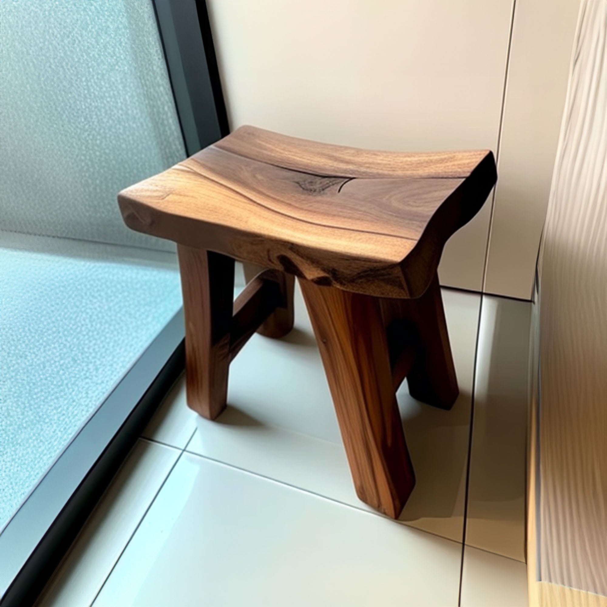 Shower Bench Natural Wood Shower Stool SILDTSB006