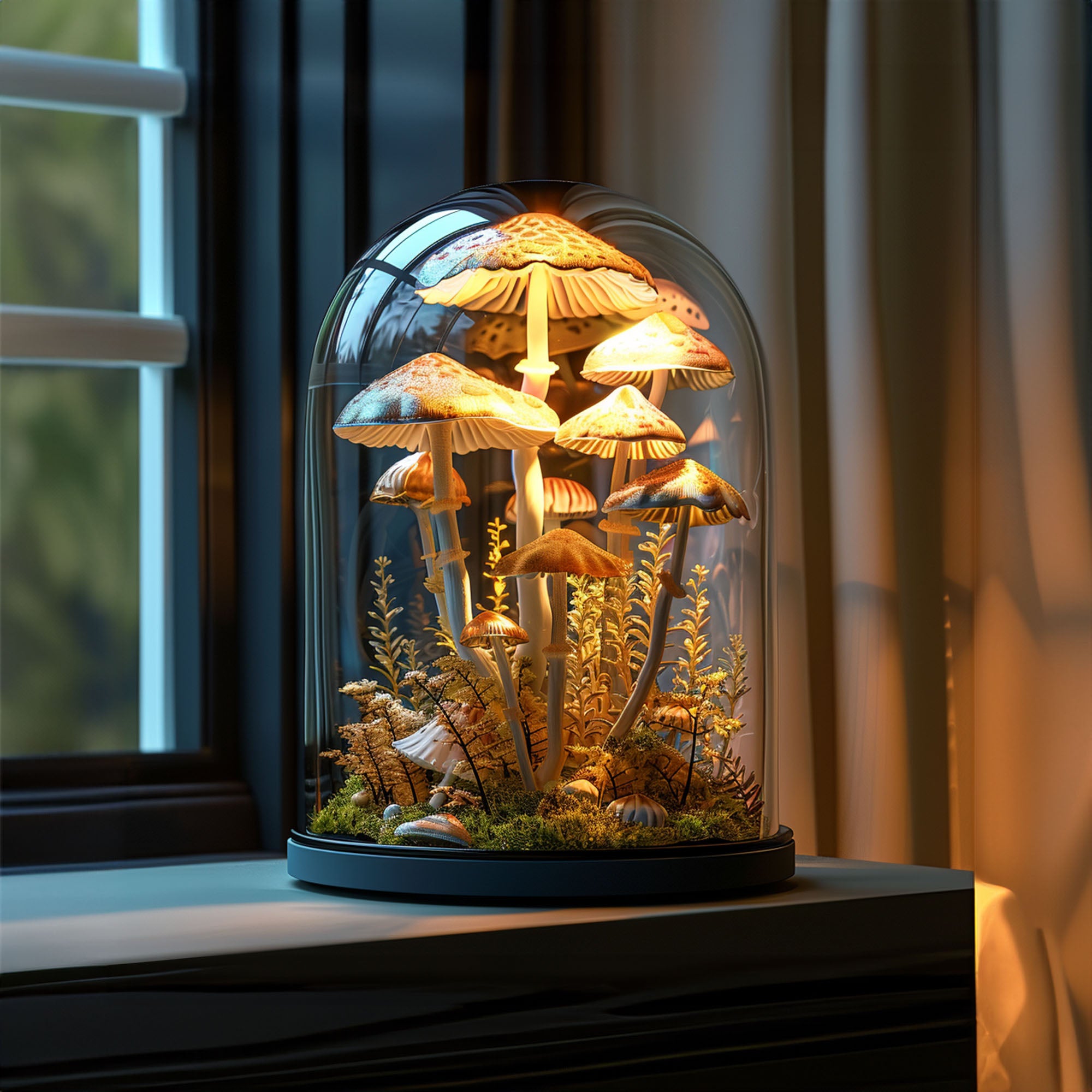 Custom Wood Mushroom Lights SILDTMR025