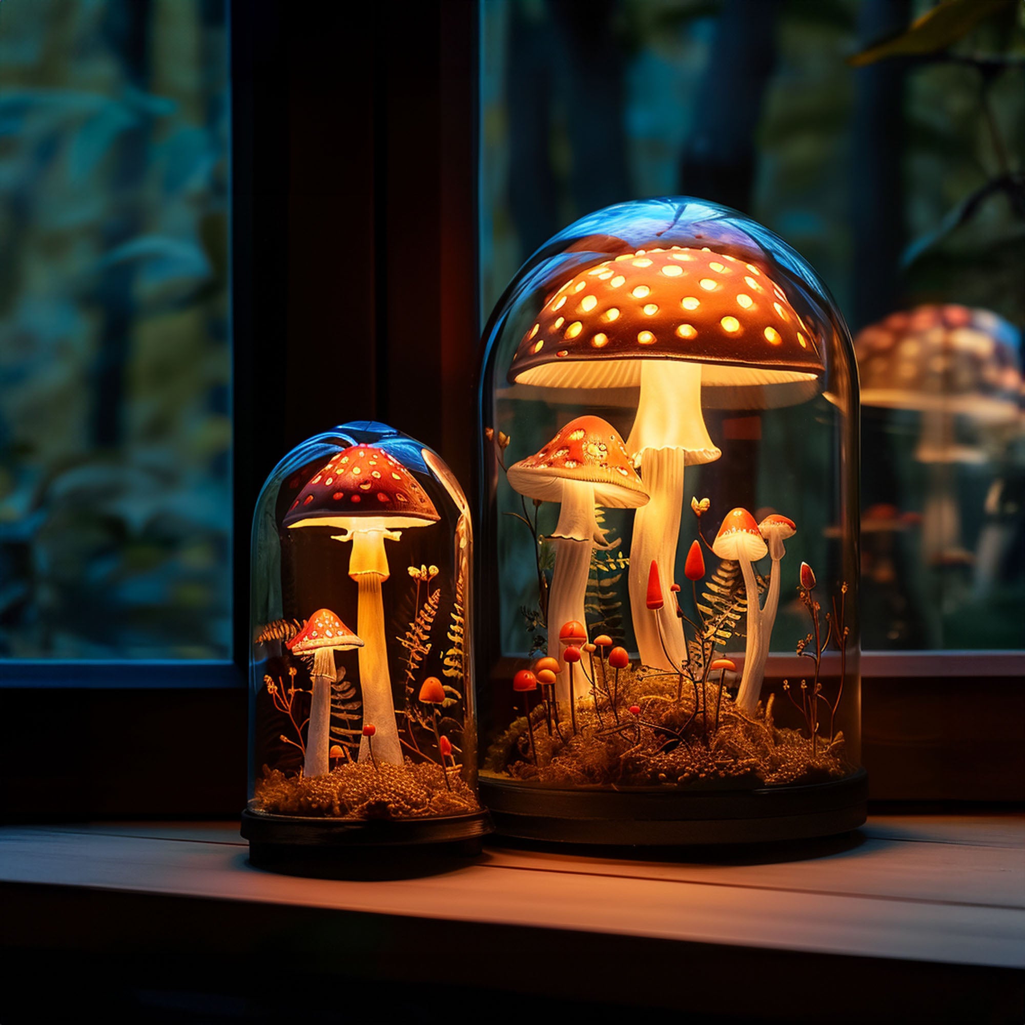 Handcrafted Mushroom Night Light Magic SILDTMR035