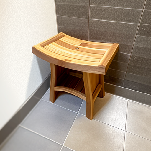 Solid Wood Shower Bench Shower Stool SILDTSB005