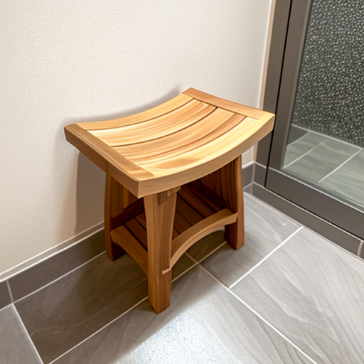 Solid Wood Shower Bench Shower Stool SILDTSB005