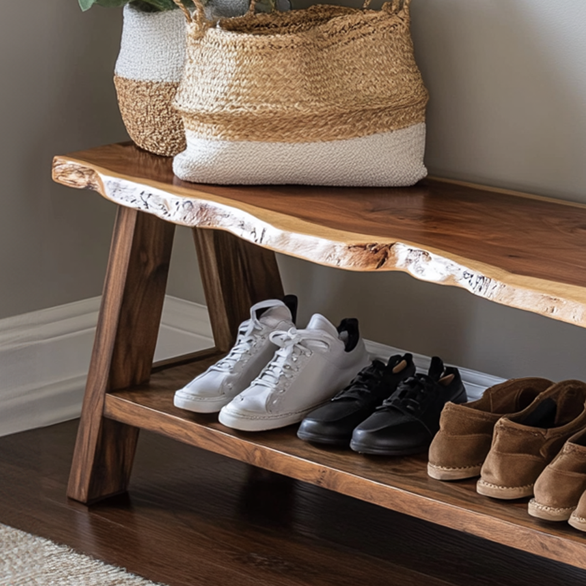 Rustic Shoe Rack Bench Housewarming Gift SINLSB0018