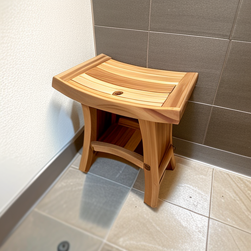 Solid Wood Shower Bench Shower Stool SILDTSB005