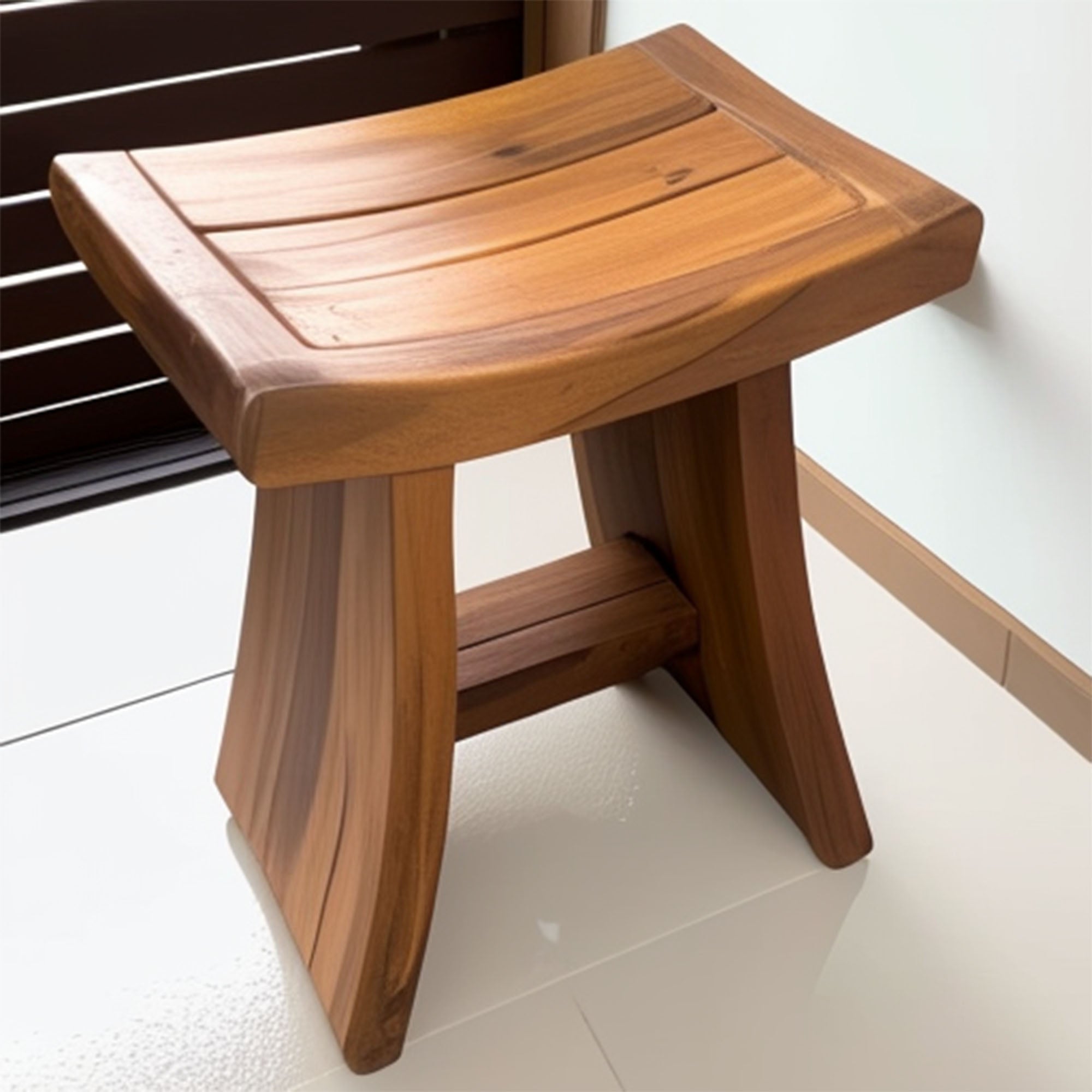 Natural Wood Shower Bench Shower Stool SILDTSB007