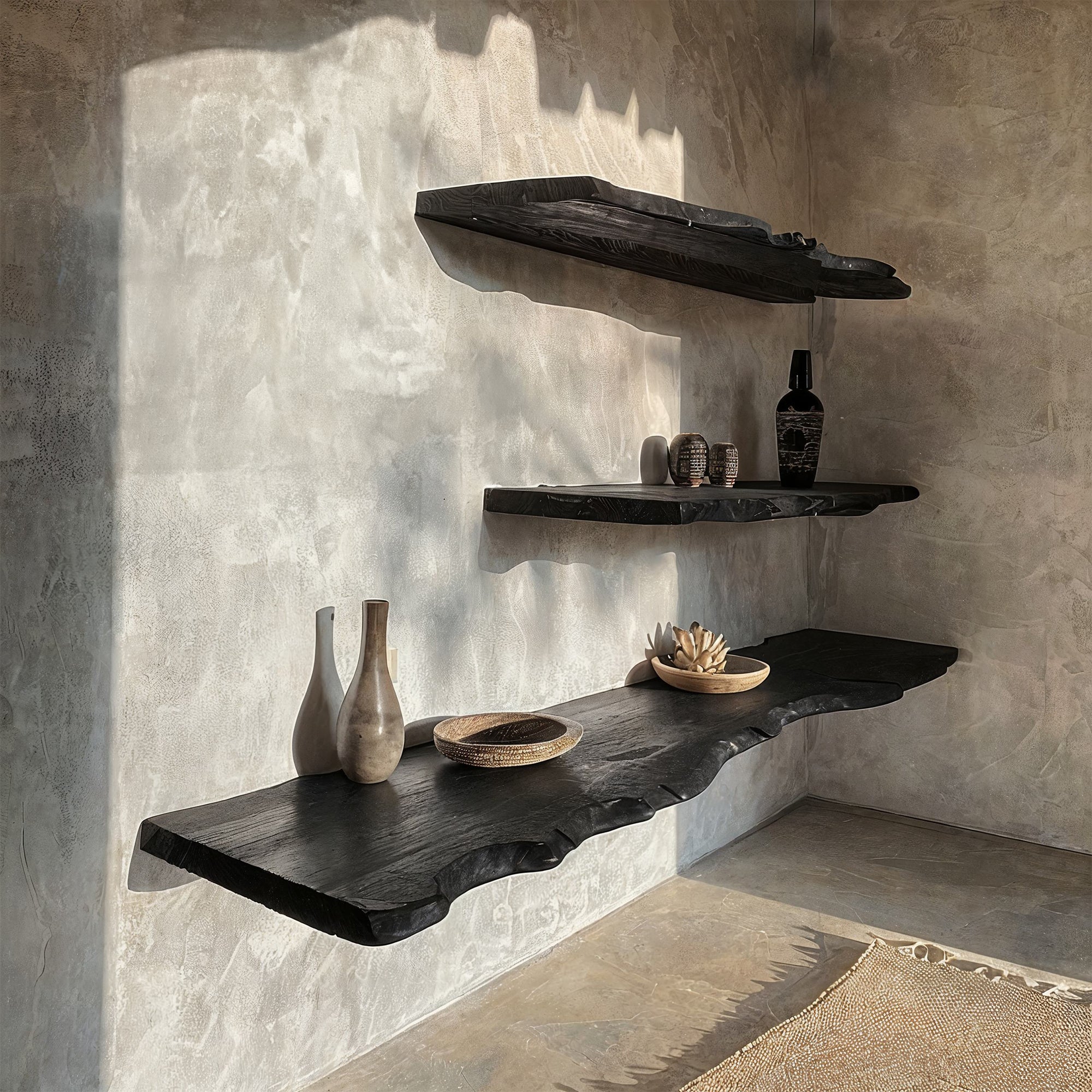 Black Floating Edge Shelves SILDTFL029