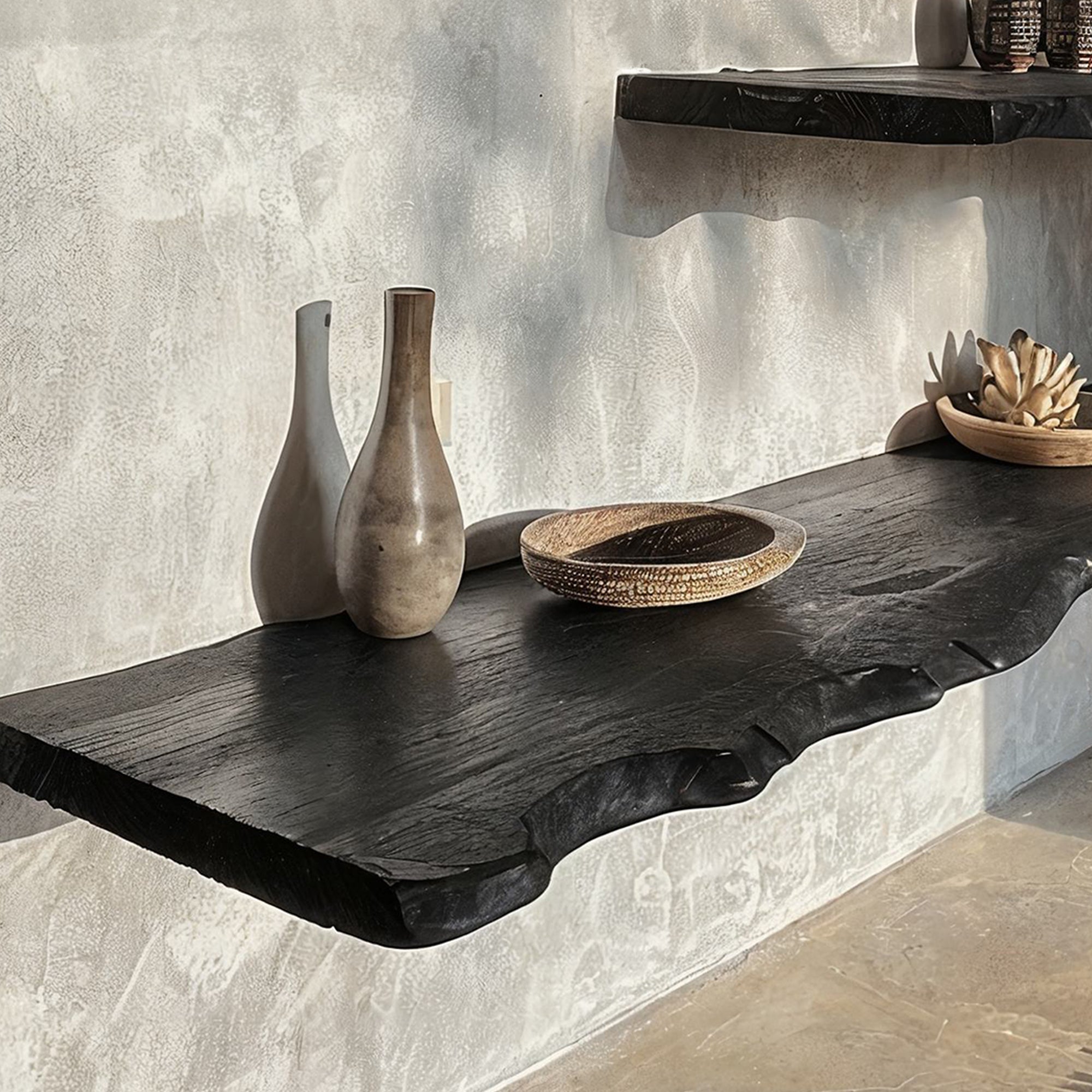 Black Floating Edge Shelves SILDTFL029