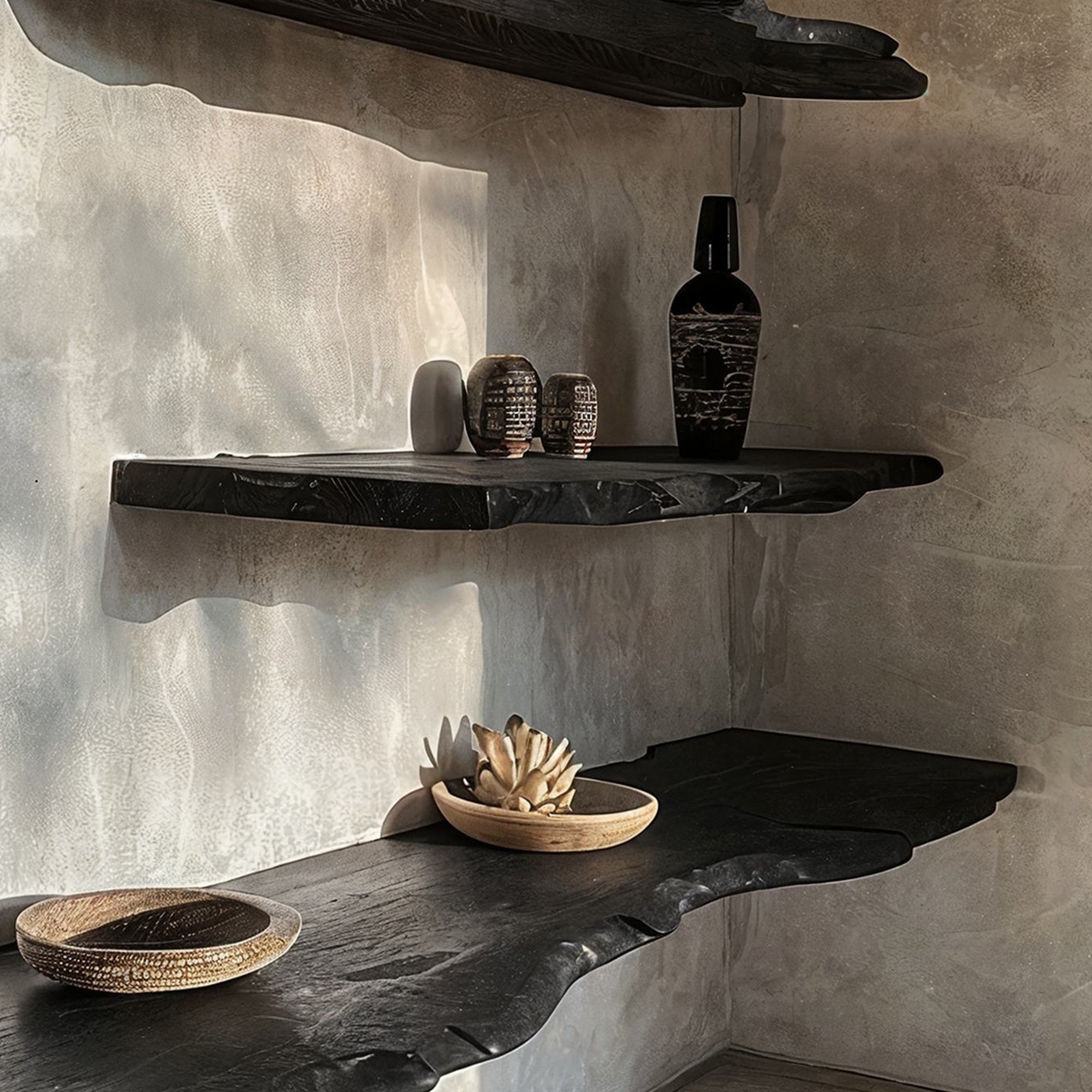 Black Floating Edge Shelves SILDTFL029