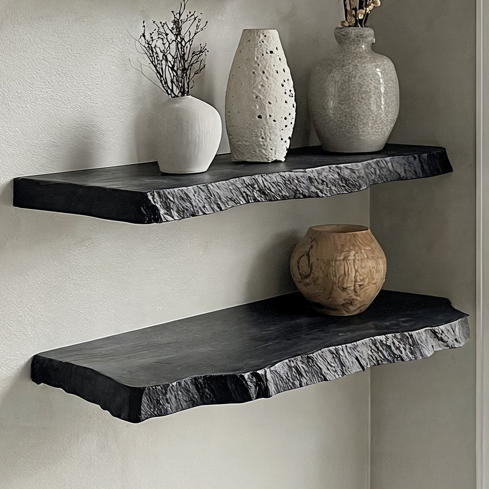 Live Edge Black Shelves Decor SILDTFL030