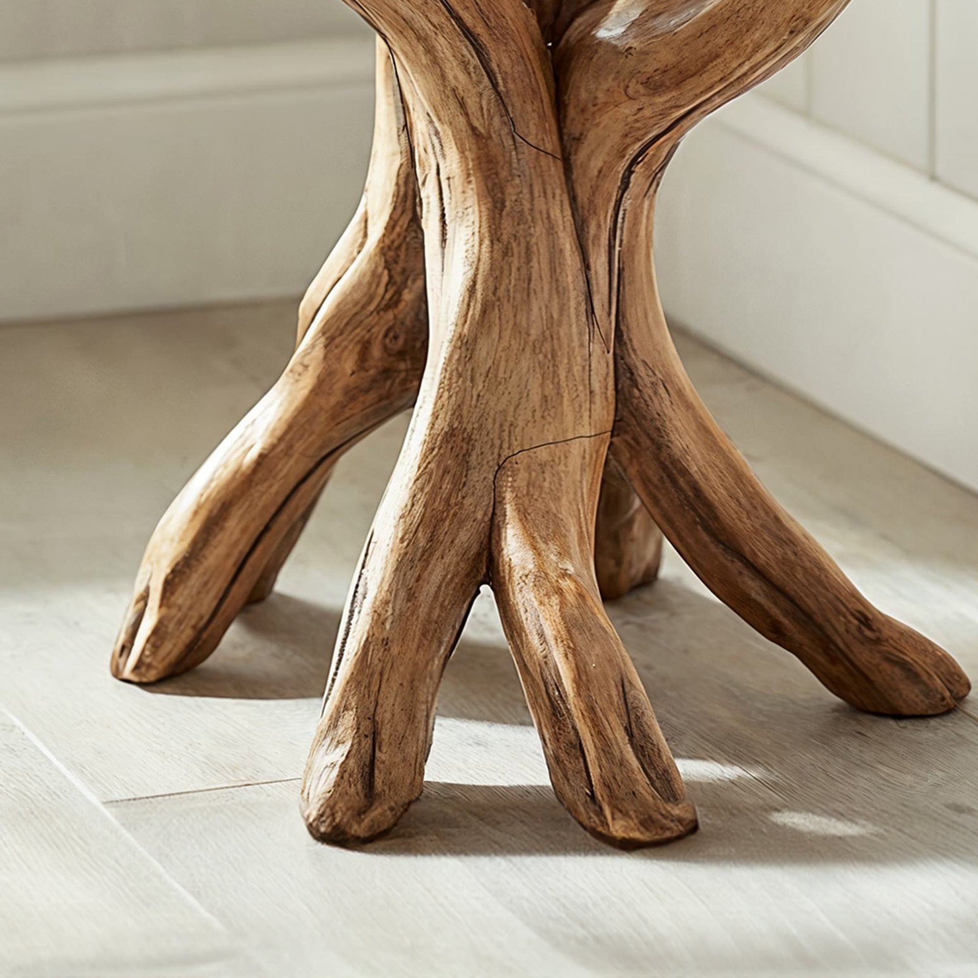 Handcrafted Round End Table Live Edge End Table SILDTEN002