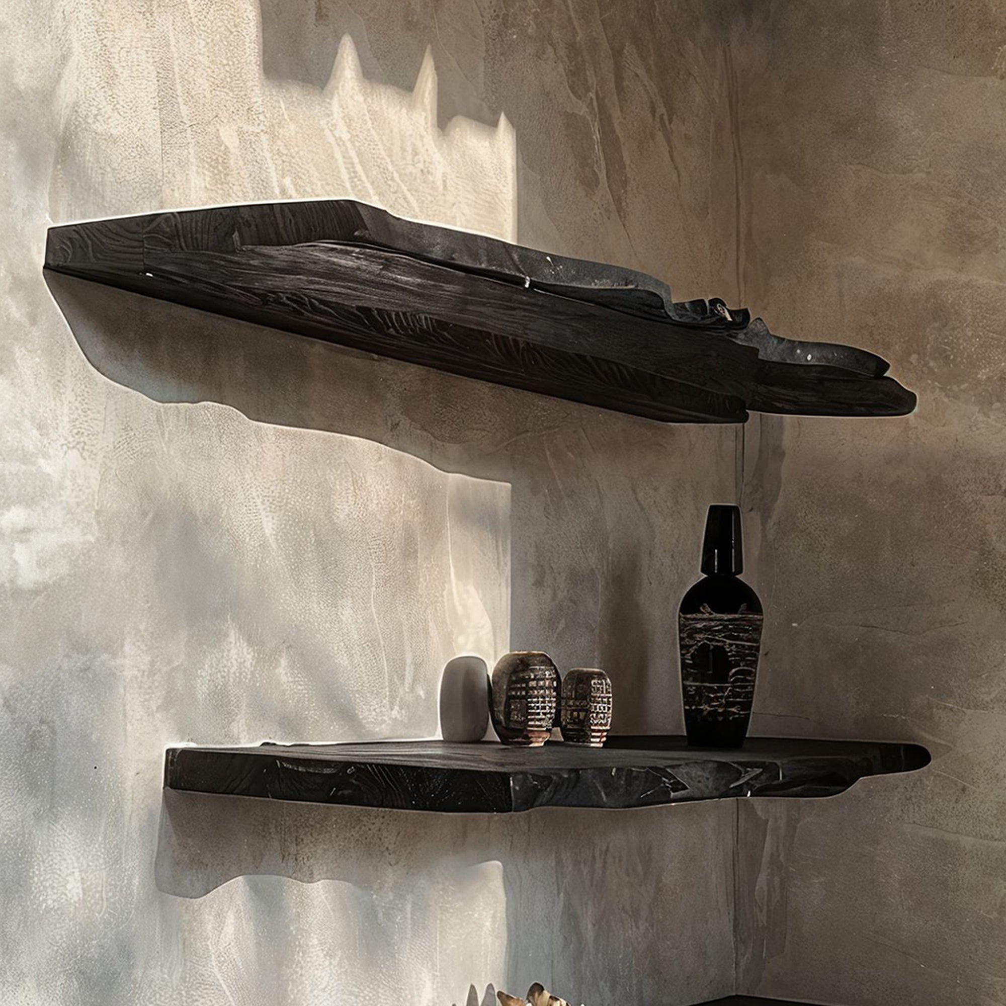 Black Floating Edge Shelves SILDTFL029