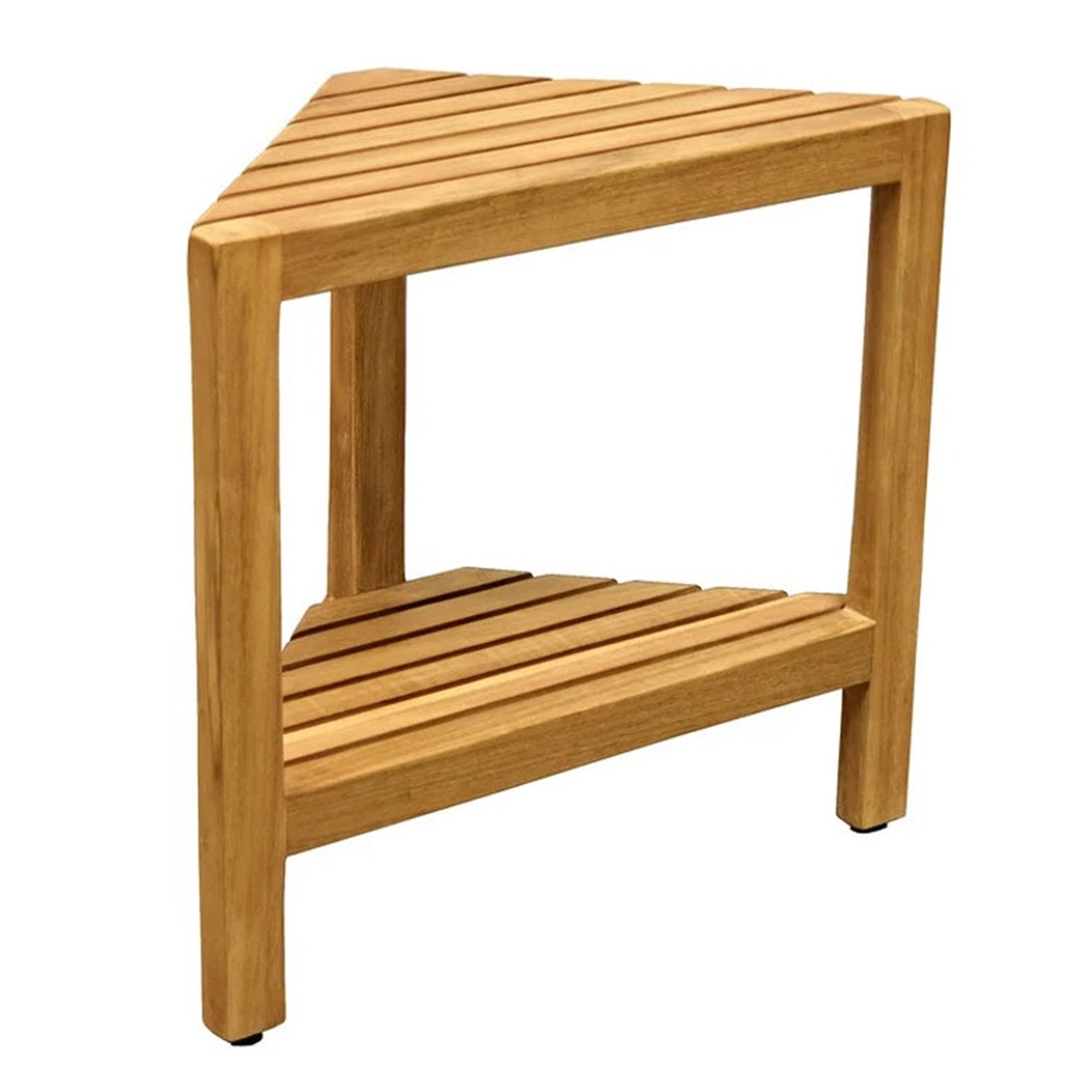 Wood Shower Bench Shower Stool With Shelf SILDTSB003