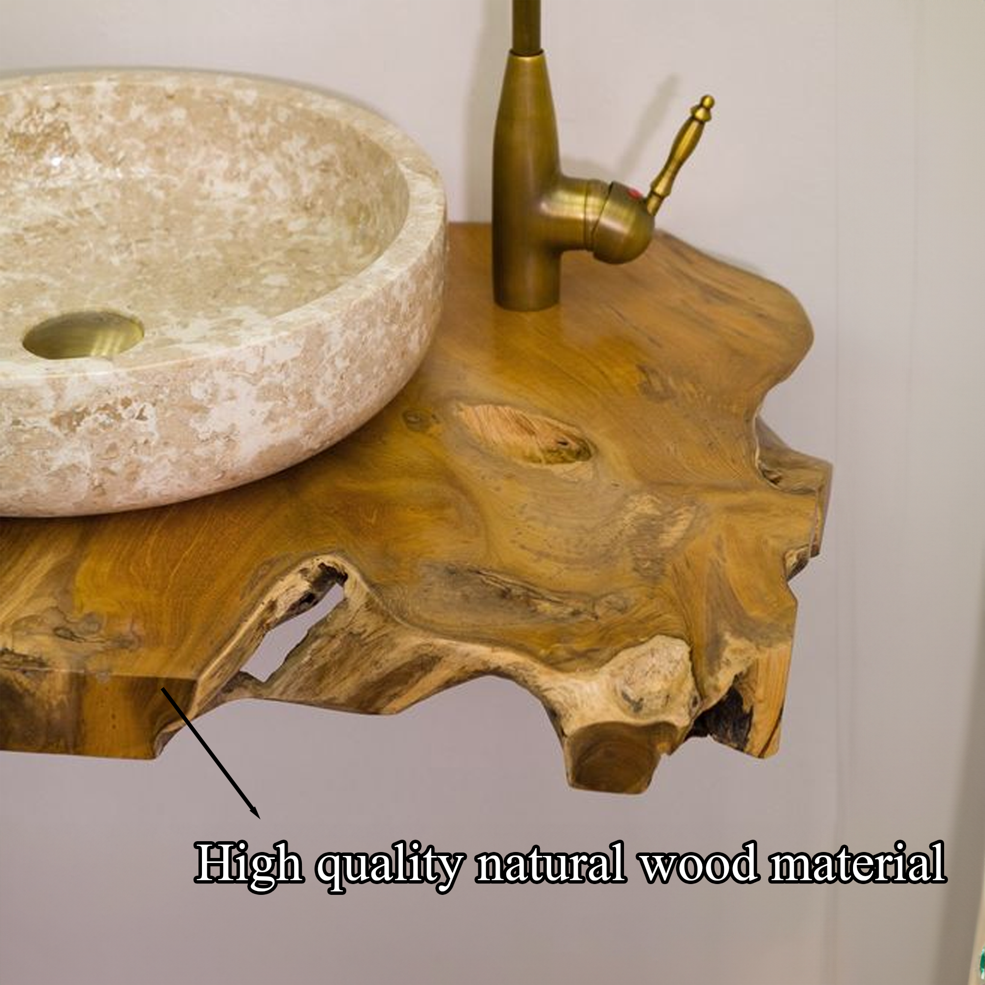 Live Edge Bathroom Vanity Shelf SINLBRV001