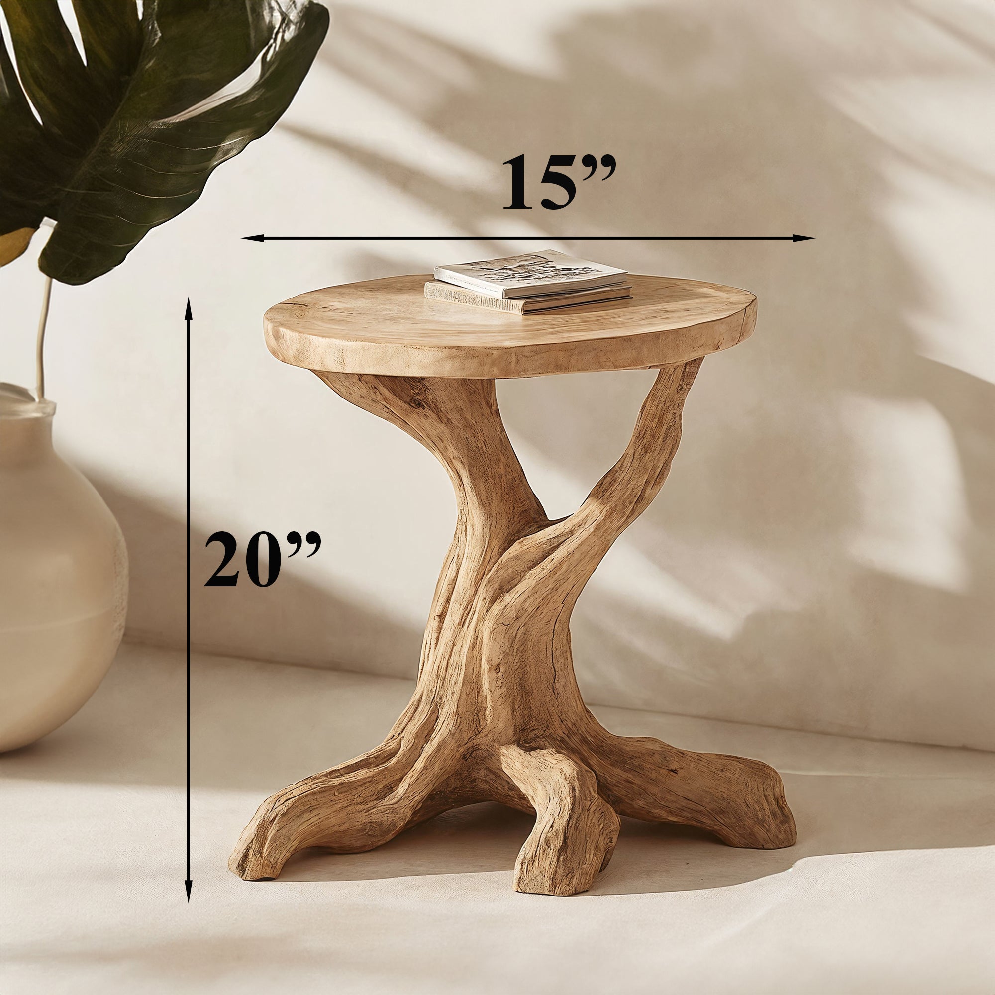 Handcrafted Round End Table Handmade Table SILDTEN004