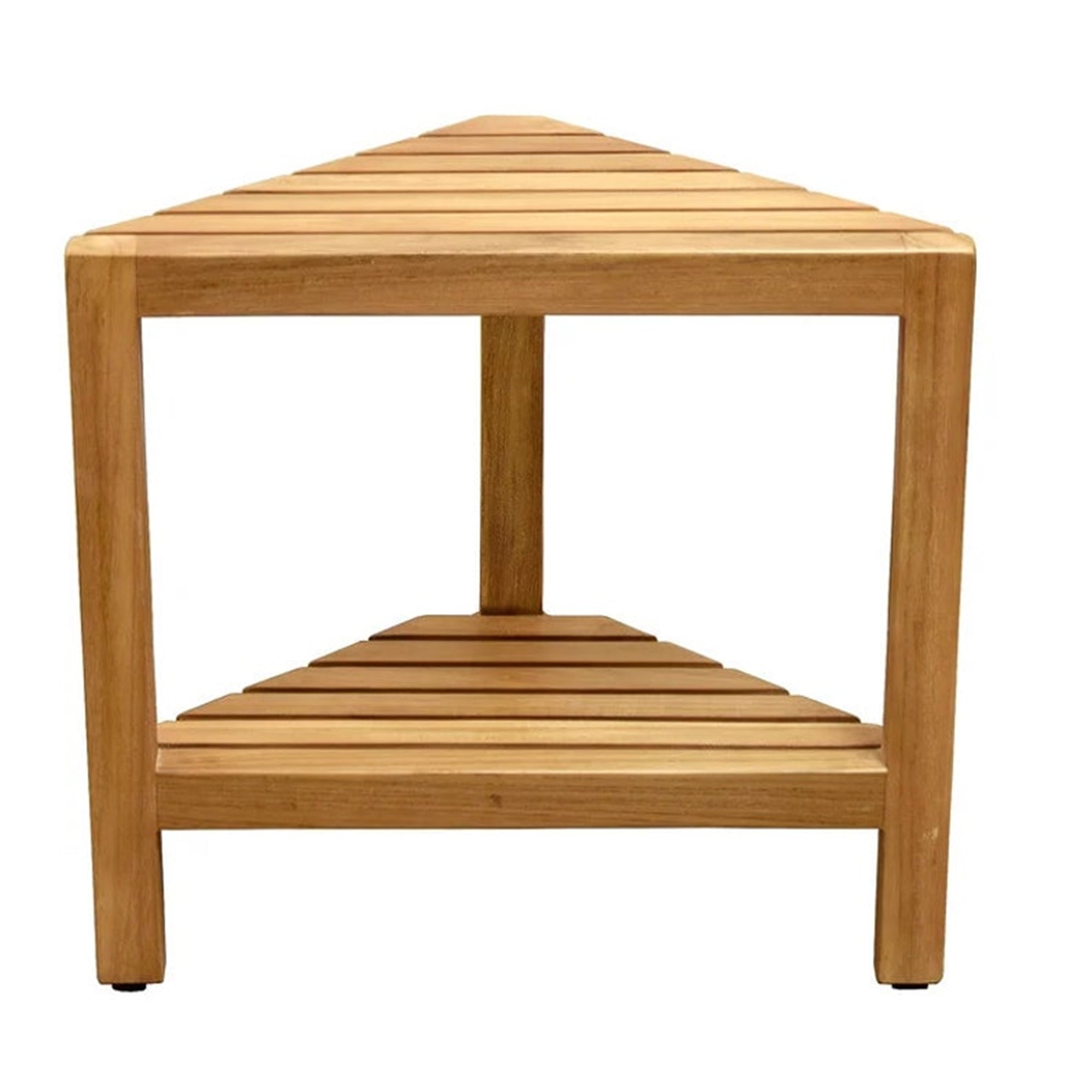 Wood Shower Bench Shower Stool With Shelf SILDTSB003