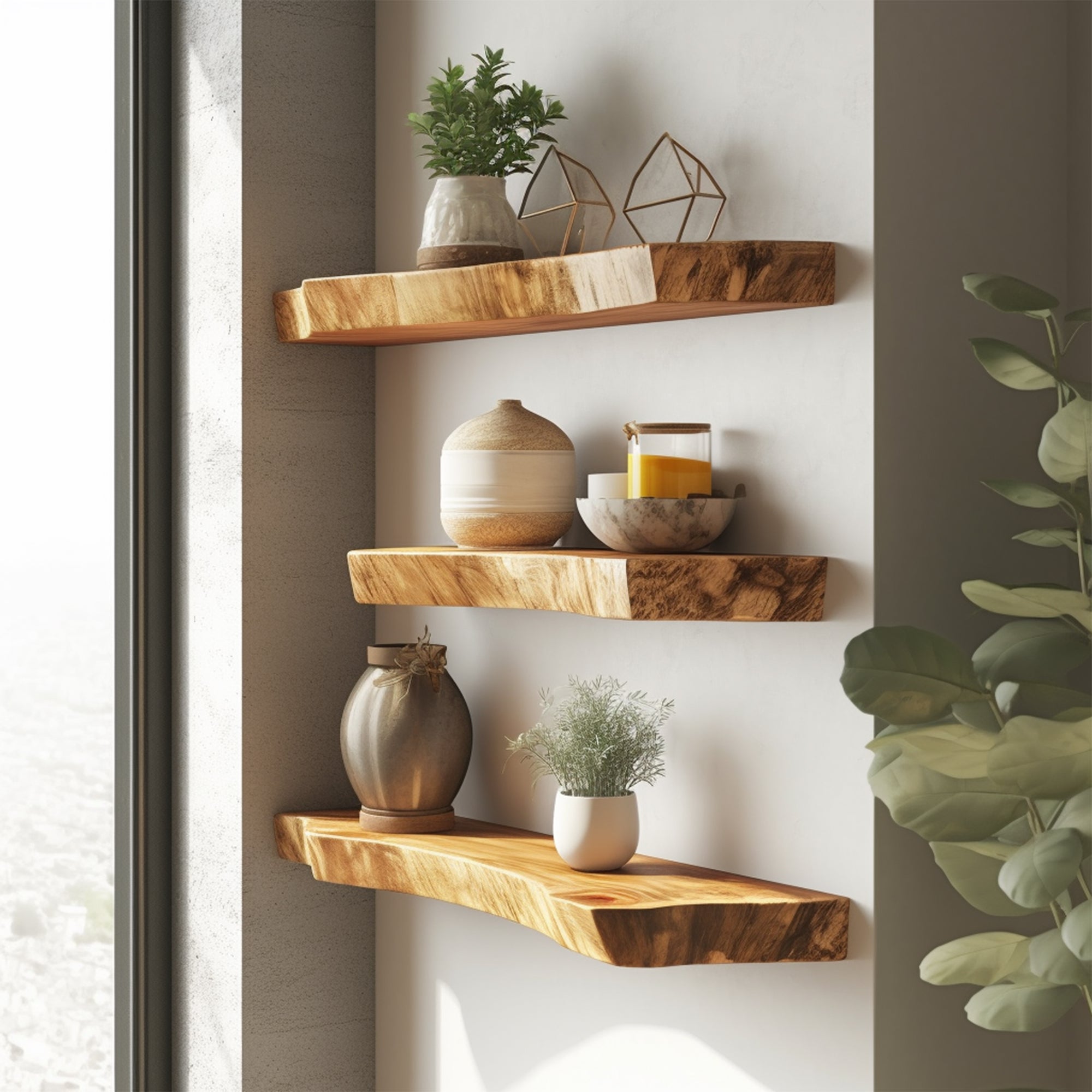 Live Edge Wall Shelves Floating Shelf Living Decor SILDTFL098