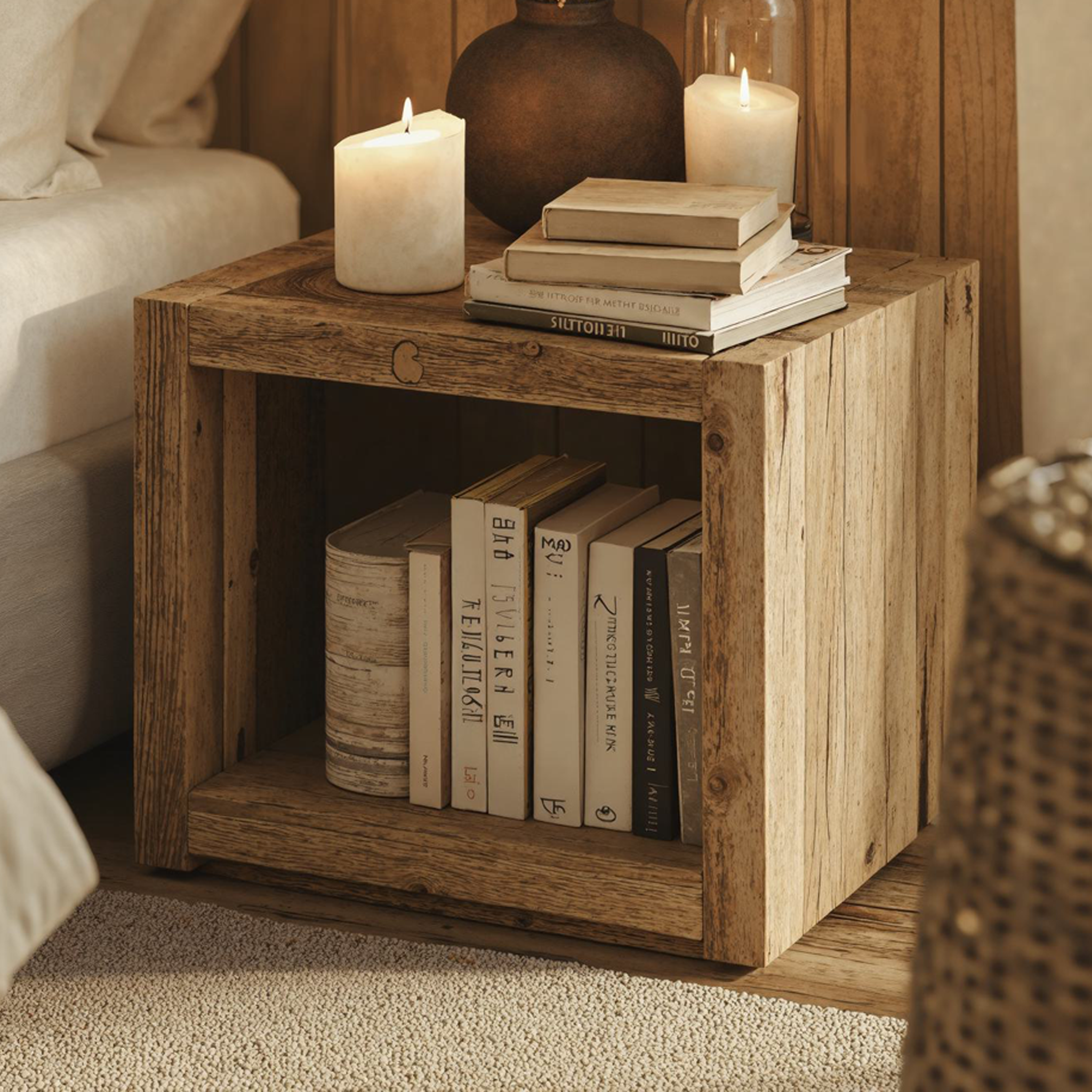 Standing Nightstand With Storage Space SILDTNS019