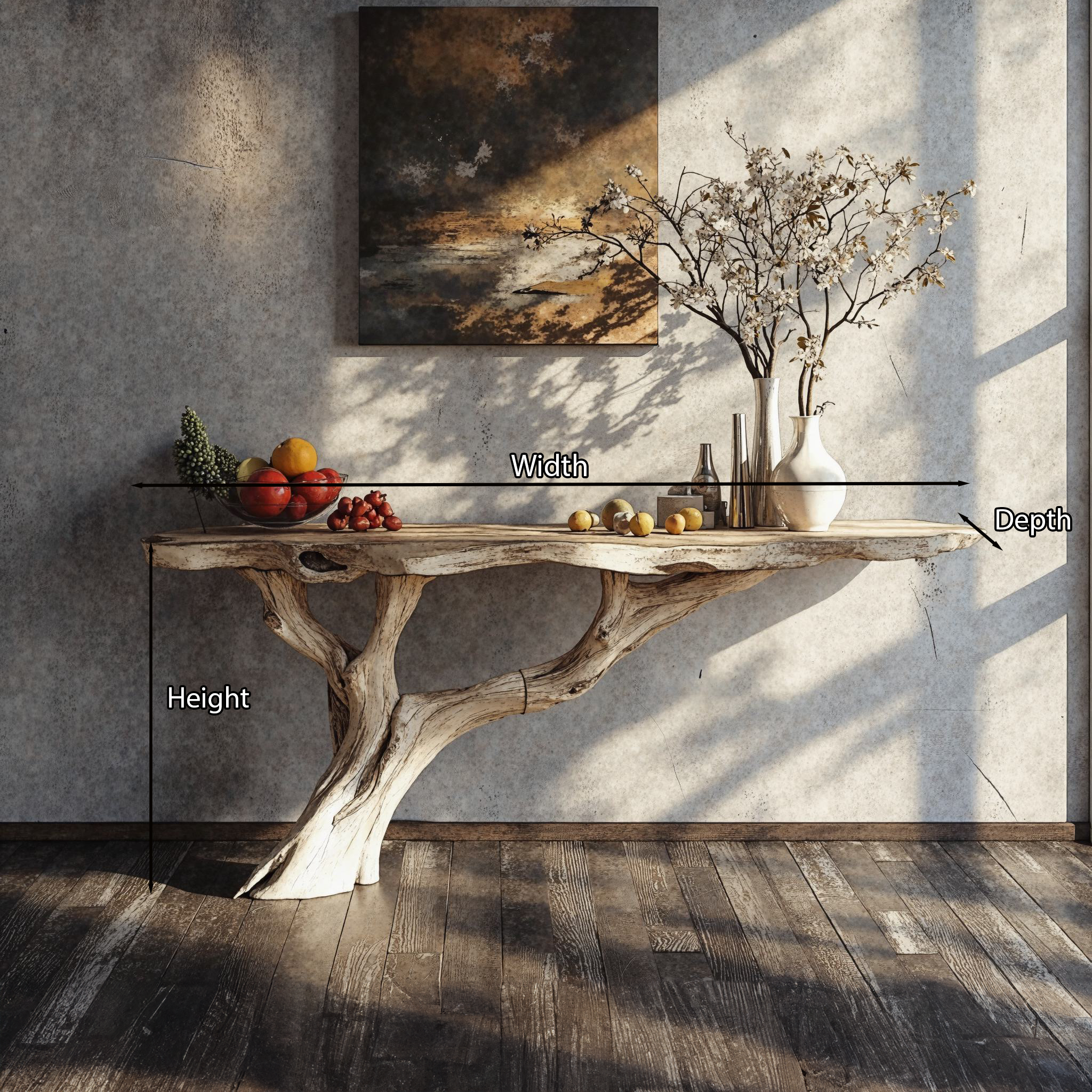 Narrow Floating Wood Console Table Side T ableSILDTCS096