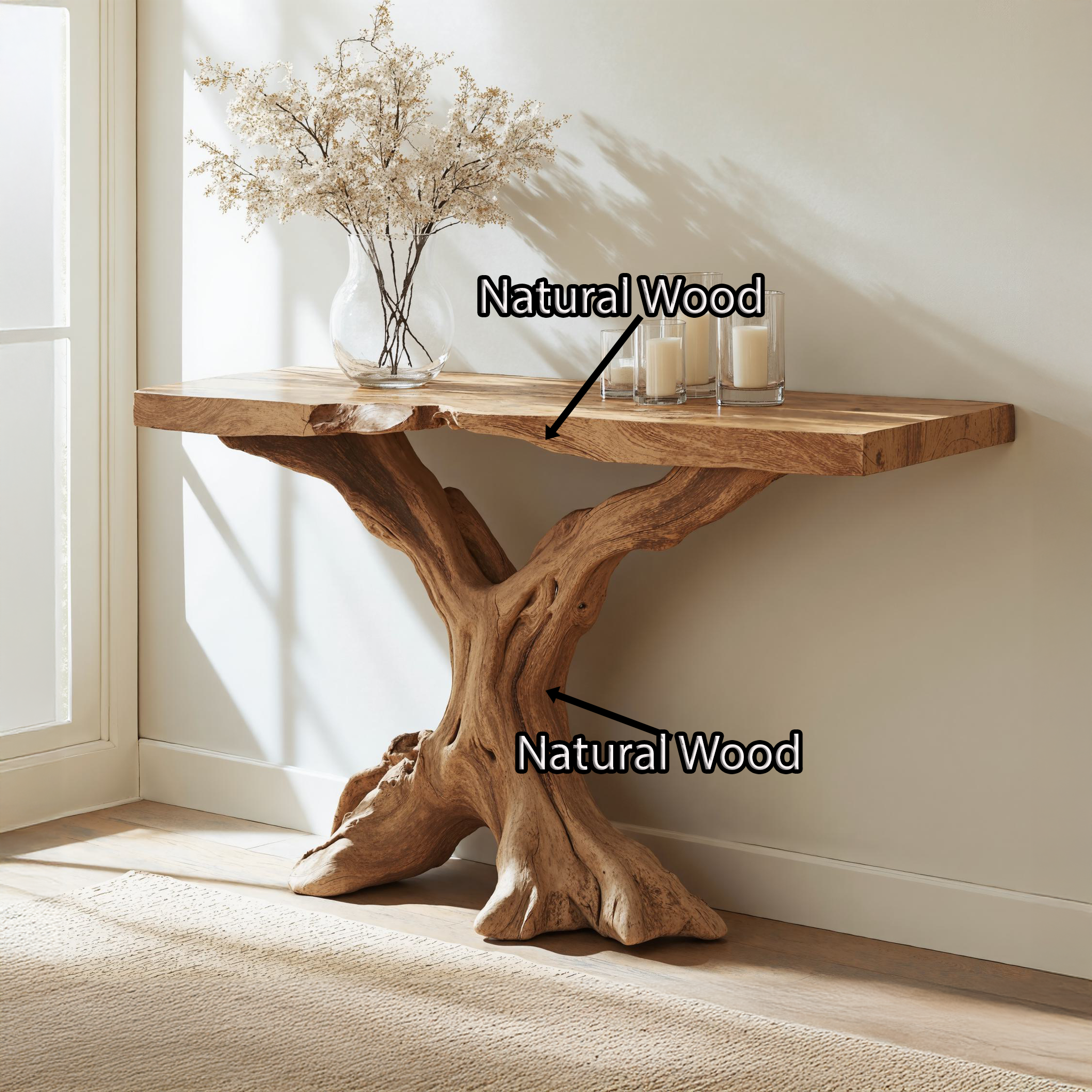 Handcrafted Wood Console Table For Cozy Farmhouse Interiors SILDTCS155