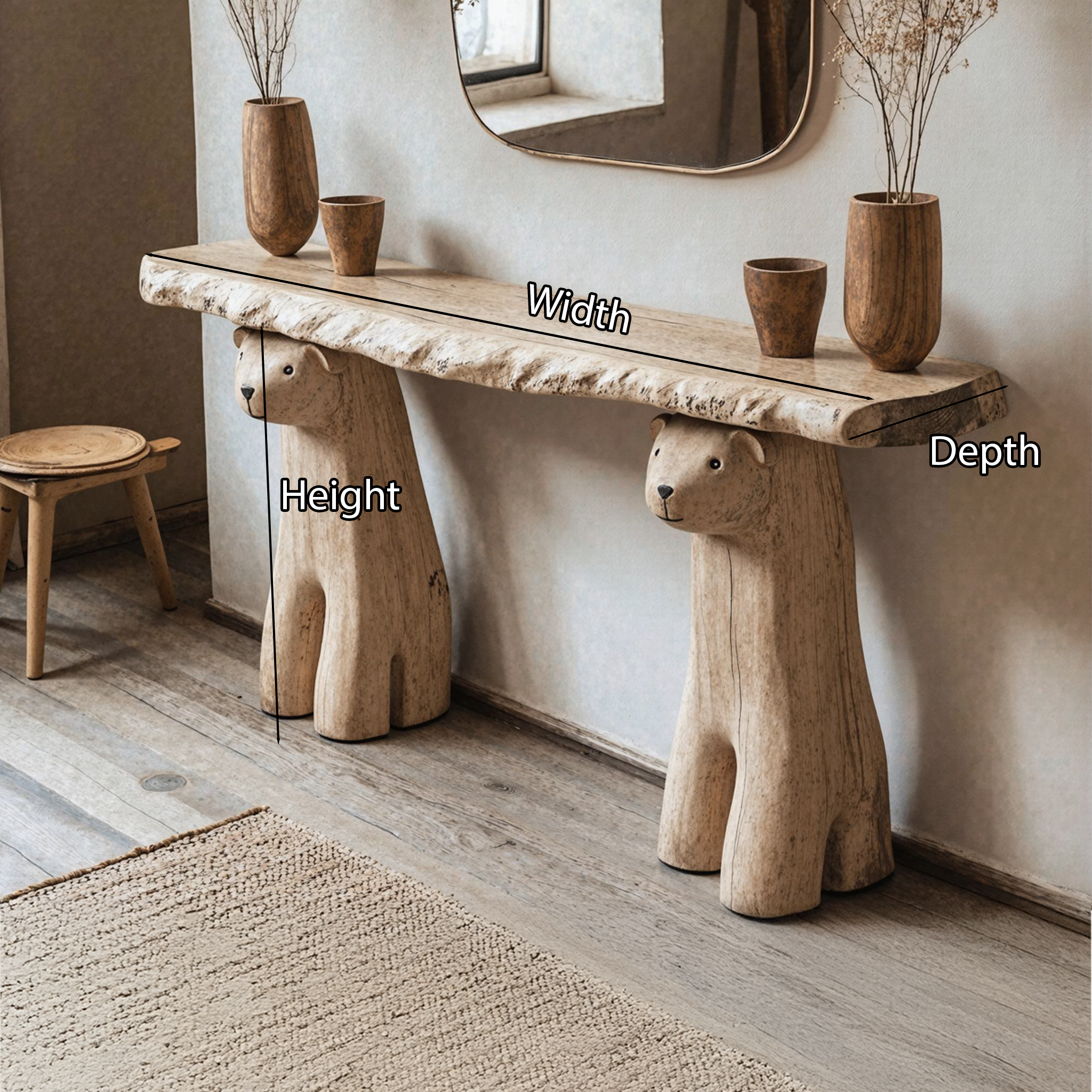 Floating Edge Console Table Woodworking SILDTCS085