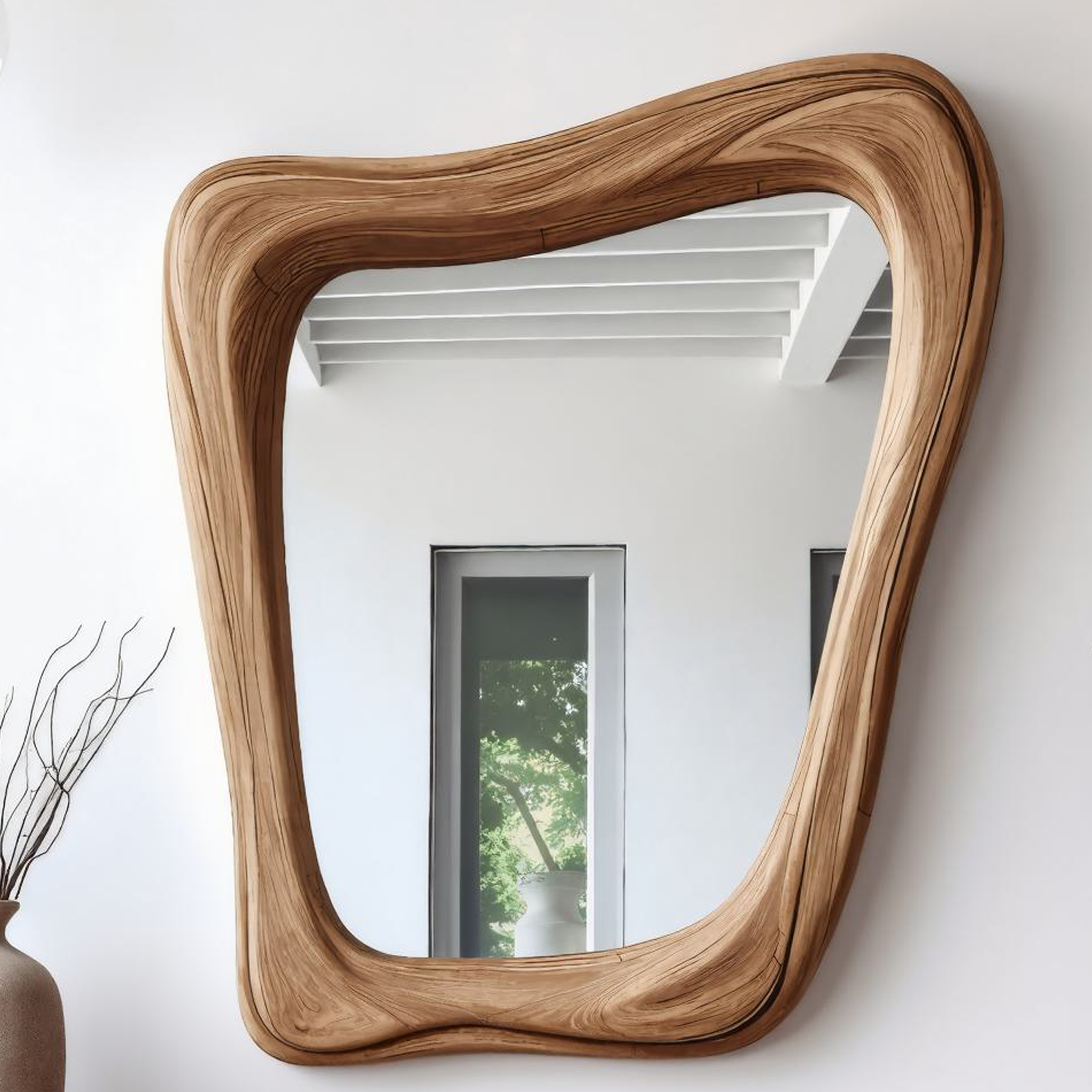 Large Wooden Mirror Asymmetrical Mirror SILDTMI034