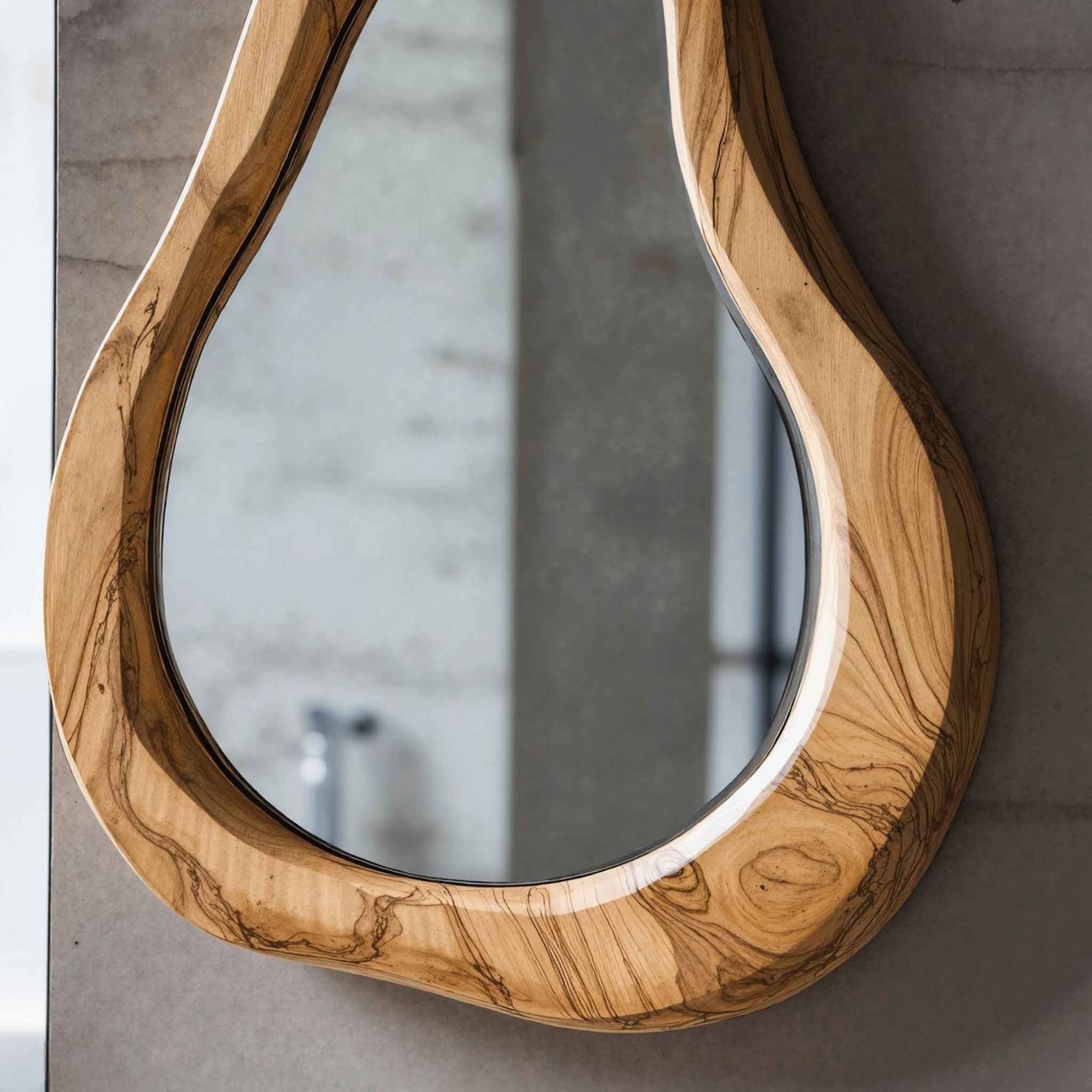 Wooden Irregular Mirror Asymmetrical Mirror SILDTMI014