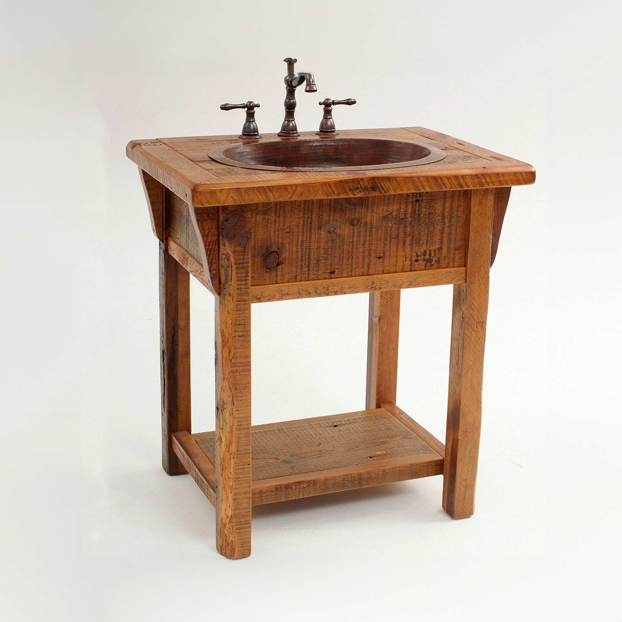 Rustic Solid Wood Bathroom Vanity SINLBRV018