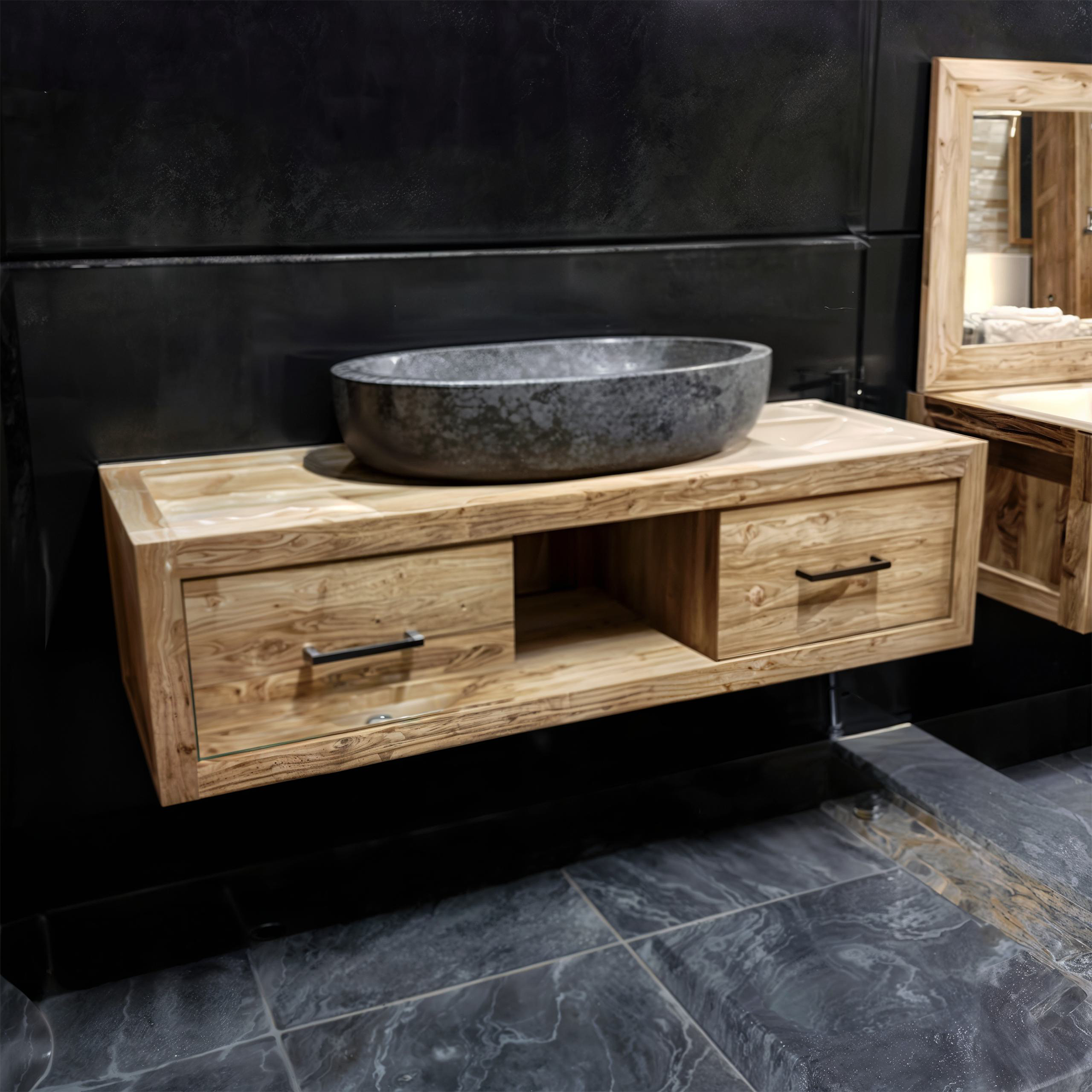 Reclaimed Wood Solid Bathroom Vanity SINLBRV012