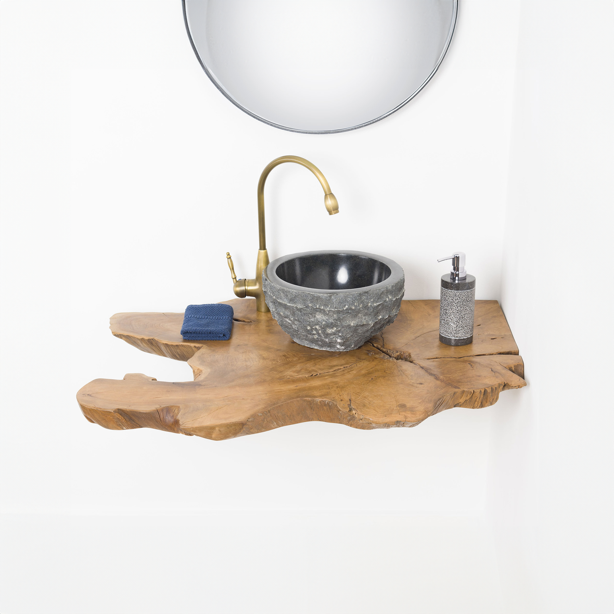 Floating Wood Bathroom Shelf SINLBRV007