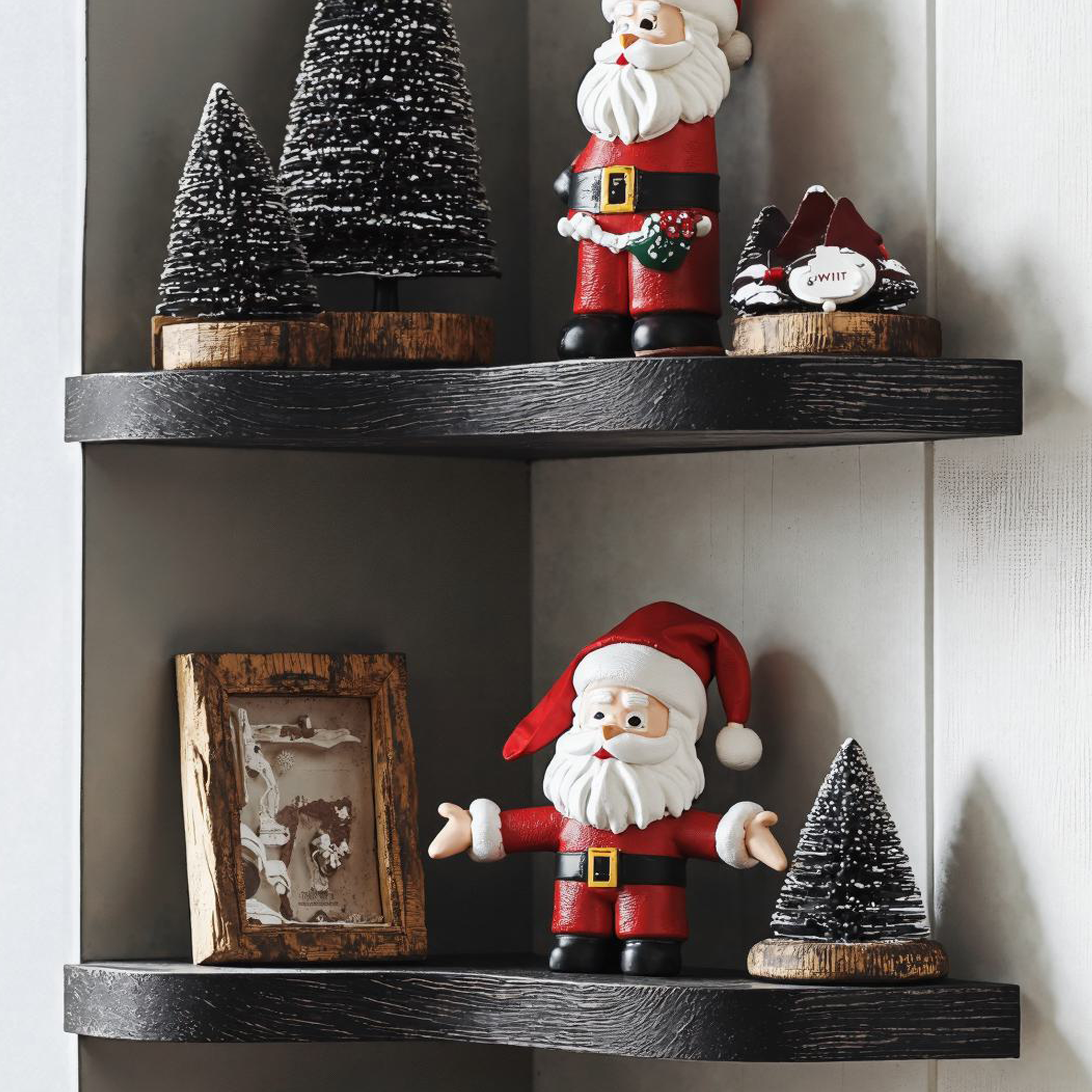 Floating Edge Wooden Corner Shelves Xmas Decor SILDTCN039