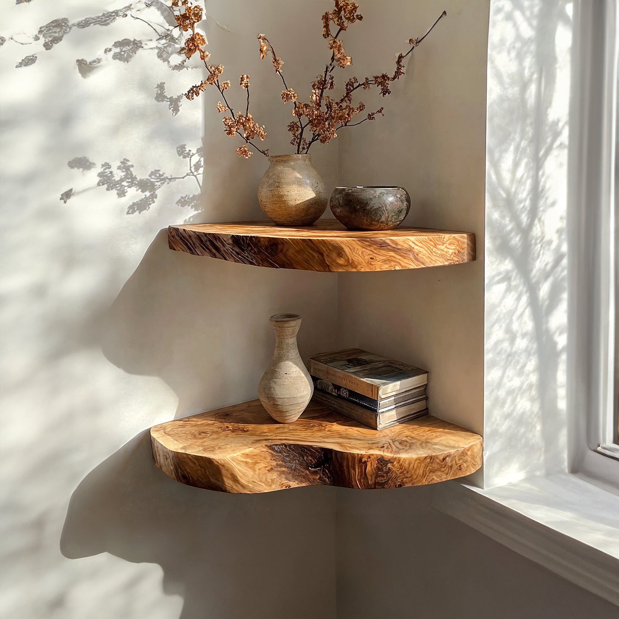 Wooden Floating Corner Shelves SILDTFL033