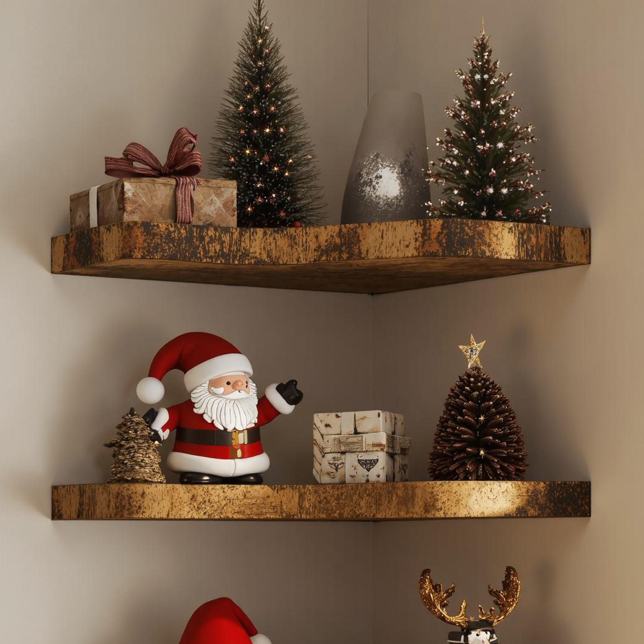 Floating Christmas Corner Shelves Wall Shelves SILDTCN037