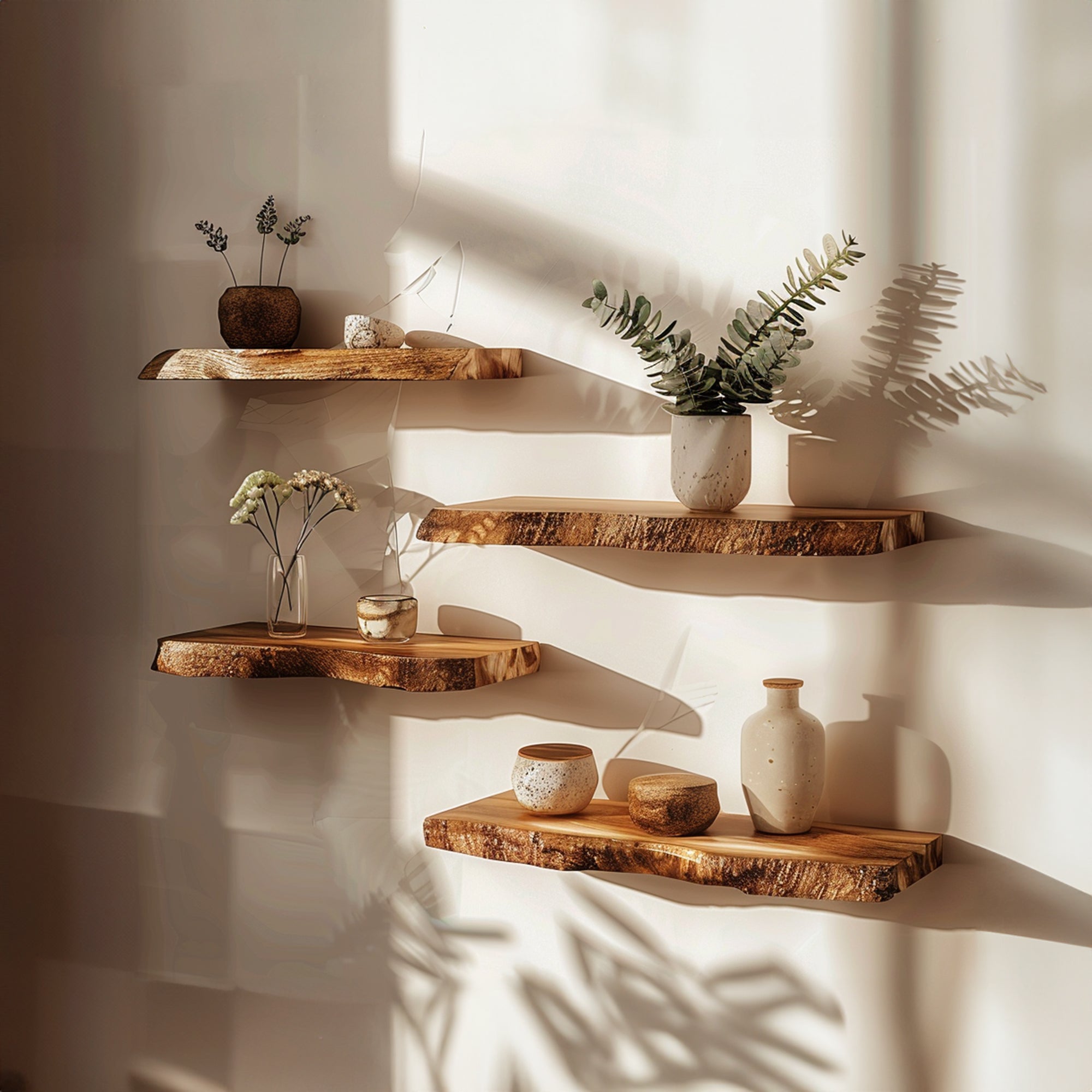 Wooden Floating Shelf Live Edge Shelves Living Decor SILDTFL090