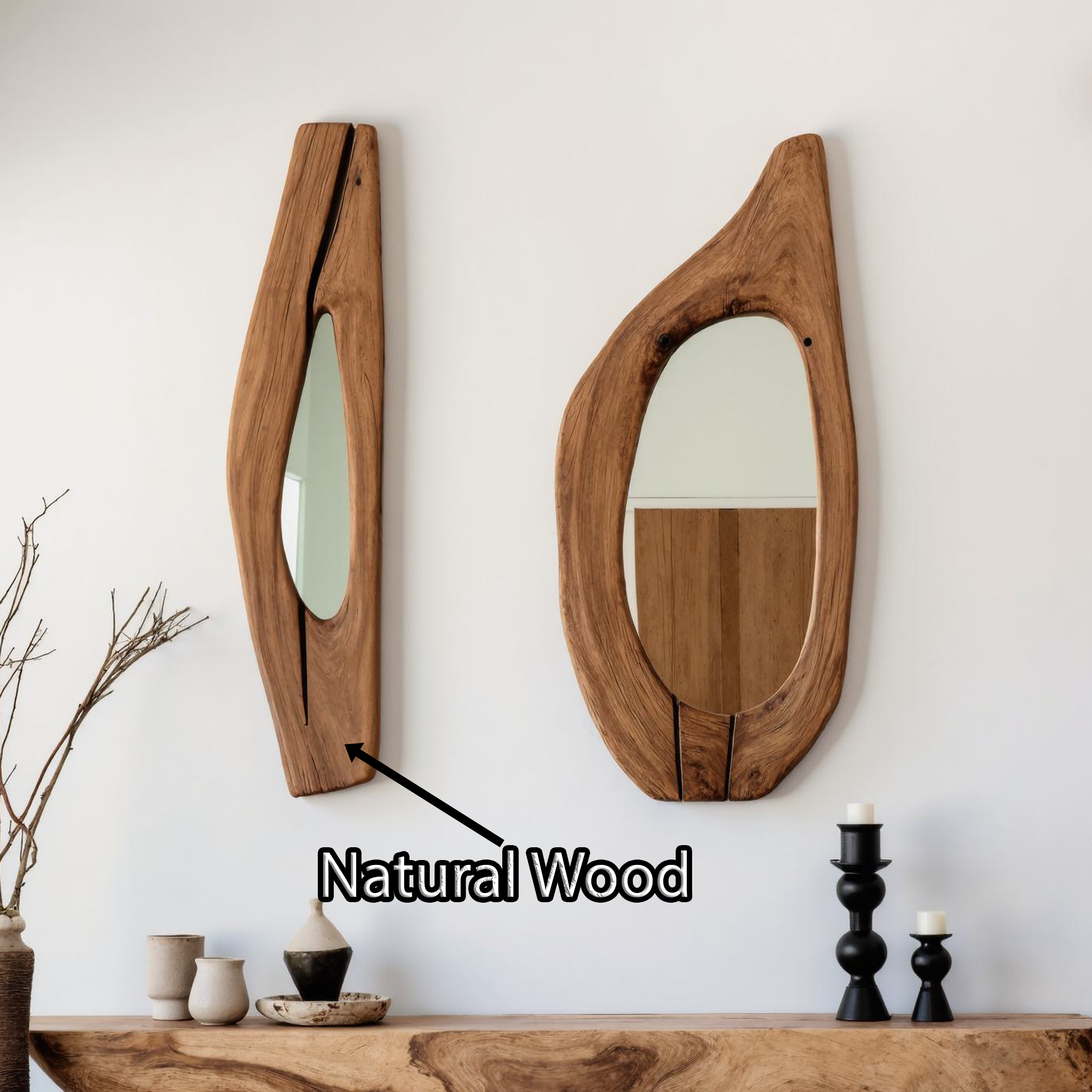 Hanging Vanity Mirrors With Wooden Frame SILDTMI038