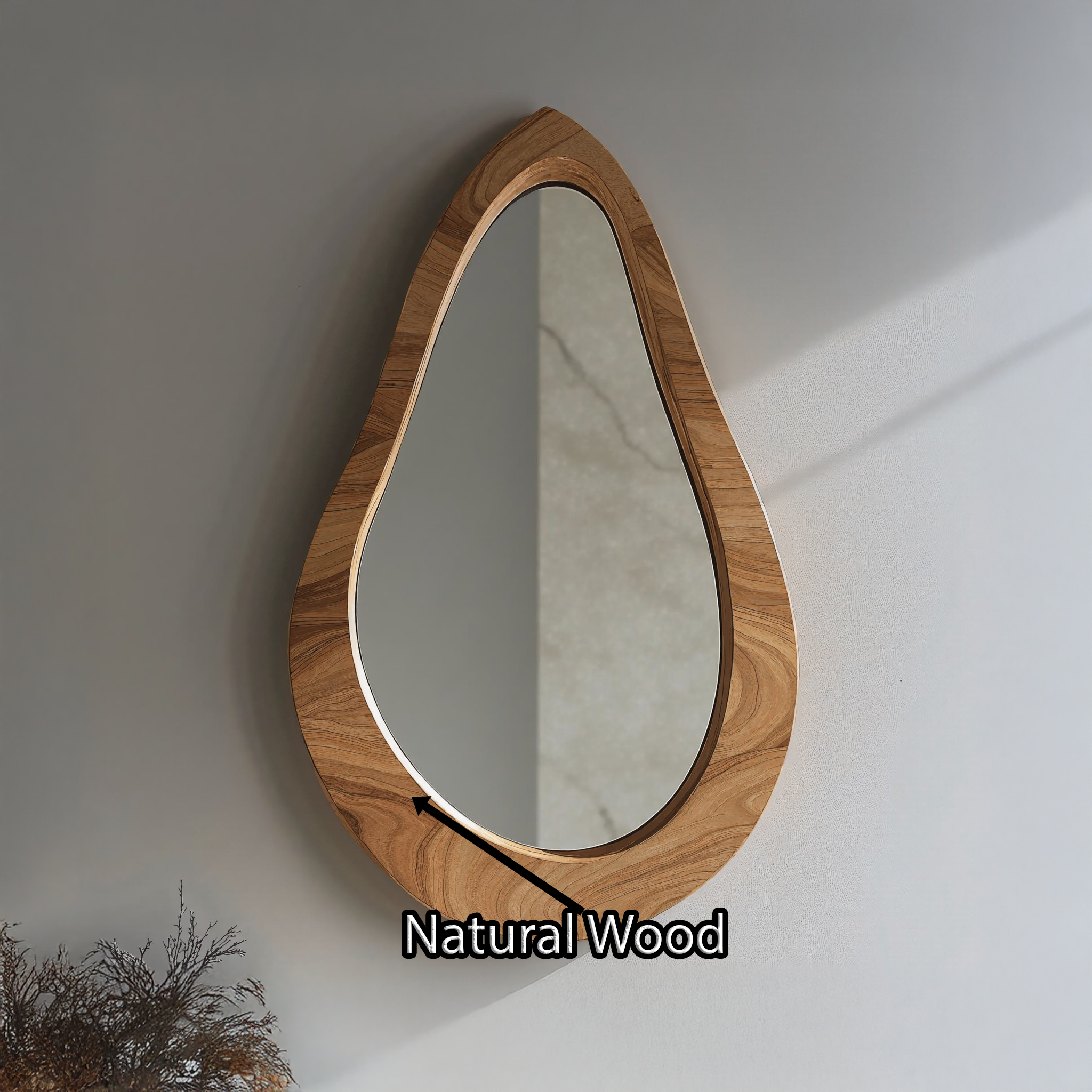 Irregular Mirror Wood Mirror Wall Decor SILDTMI015