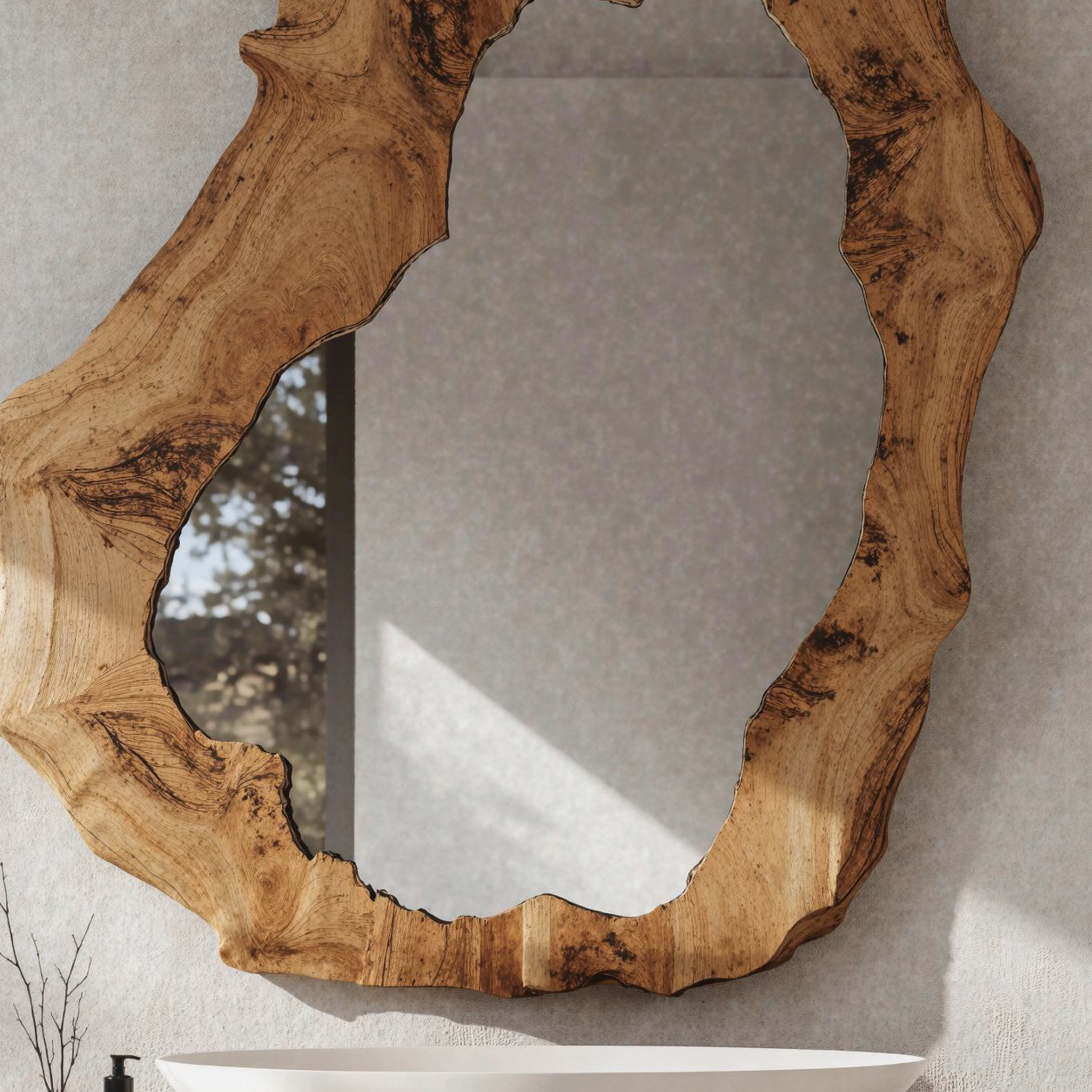 Natural Wood Bathroom Vanity Mirror SILDTMI002