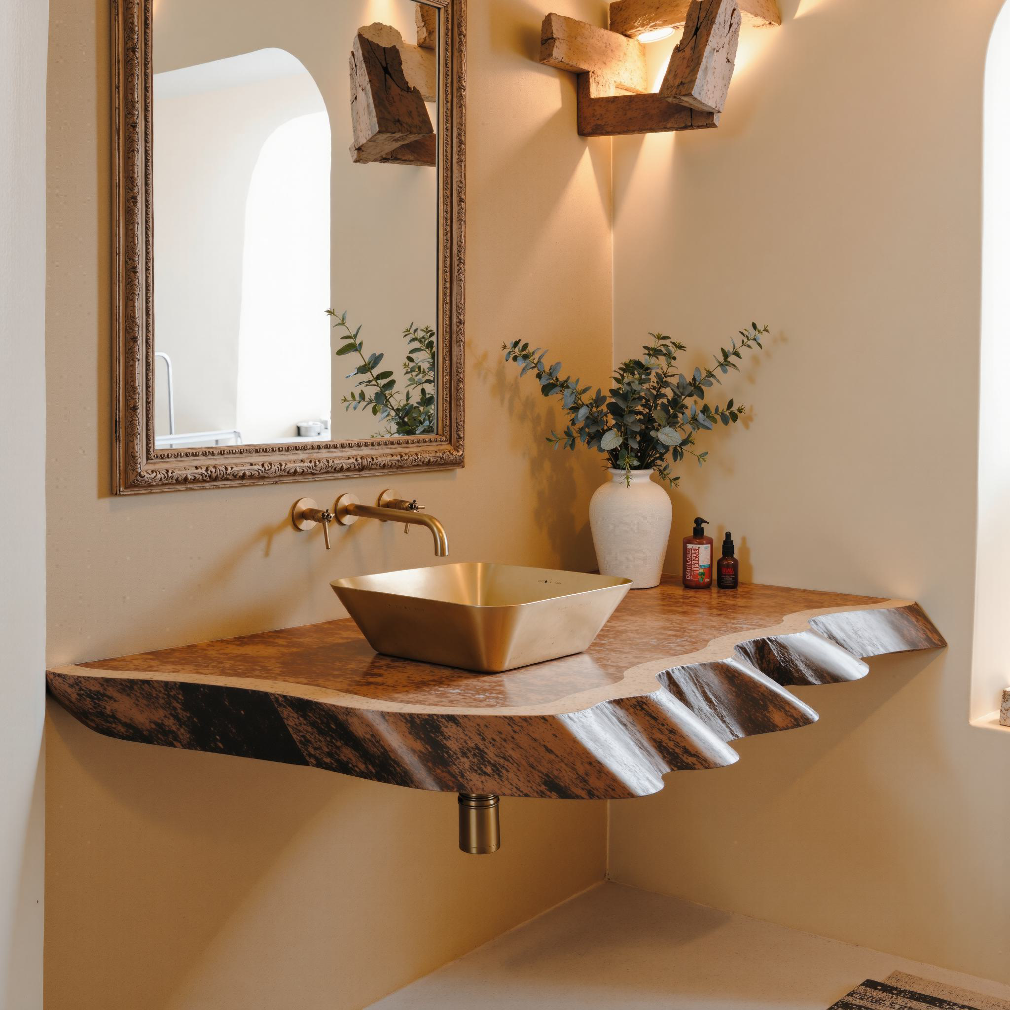 Natural Wood Bathroom Floating Shelf SILDTBRV093