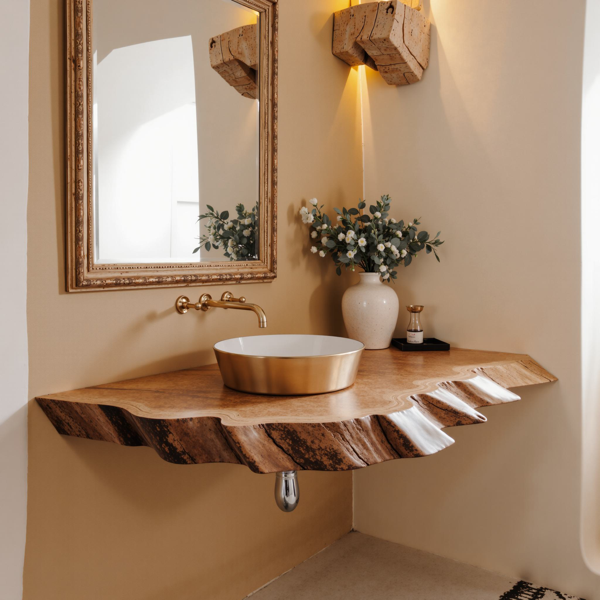 Rustic Floating Bathroom Vanity Shelf SILDTBRV092