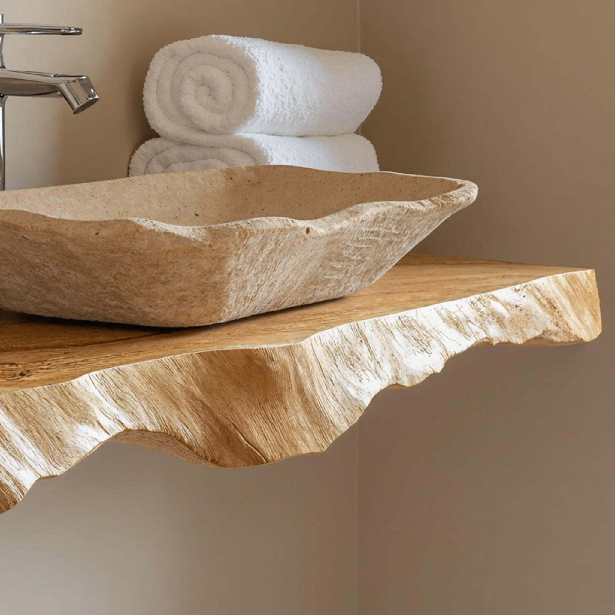 Handcrafted Counter Bathroom Sink Shelf SILDTBRV044