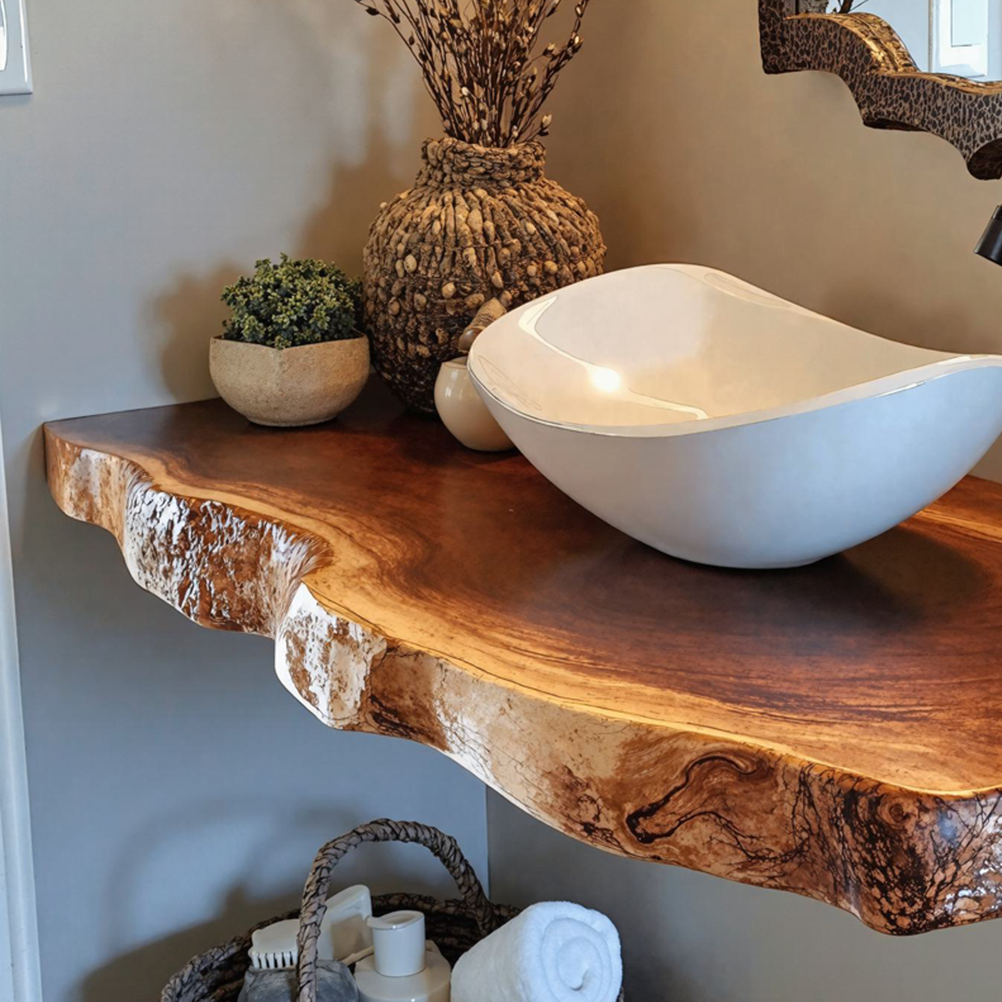 Handcrafted Bathroom Vanity Shelf Rustic SILDTBRV036