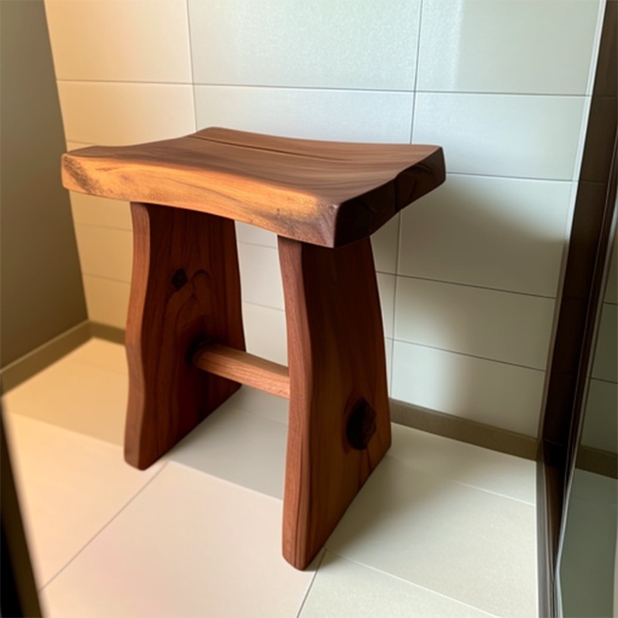 Shower Bench Solid Wood Waterproof Shower Seat SILDTSB012